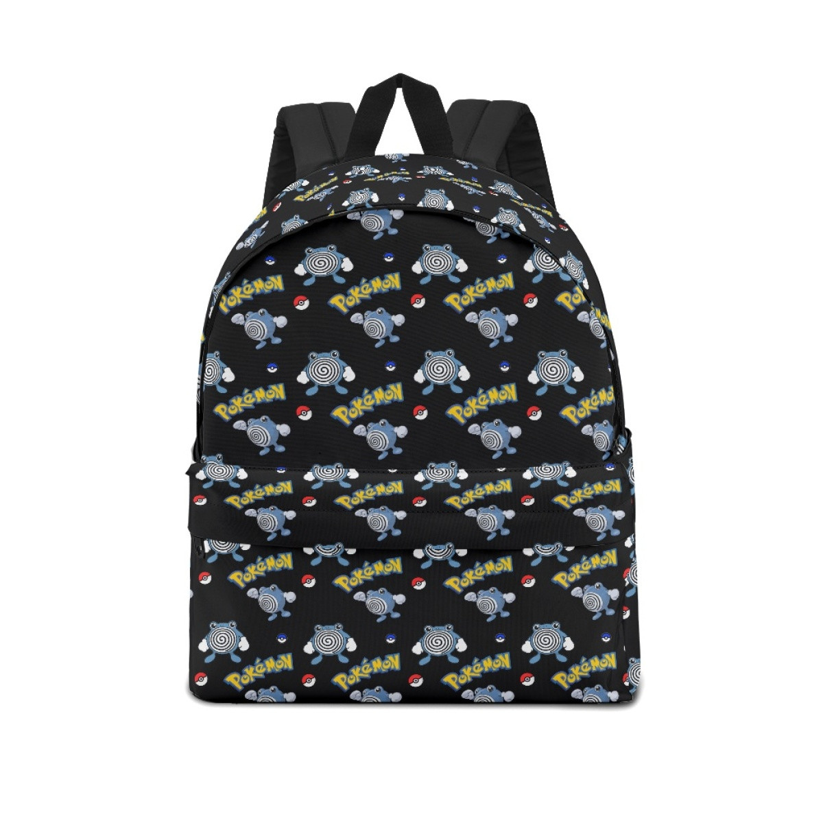 Pokemon Poliwhirl School Backpack Multicolor Schoolbag Rucksack - Poliwhirl Character Series Art