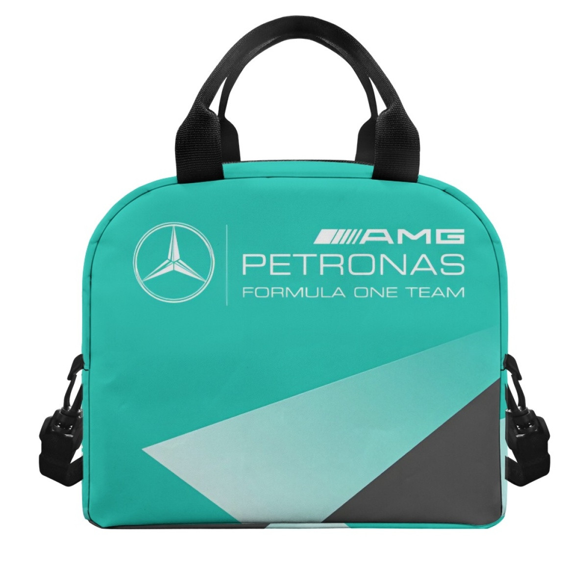 F1 Formula One Mercedes Benz Lunch Box - Mercedes Benz AMG Petronas F1 Team Cyan Background Poster