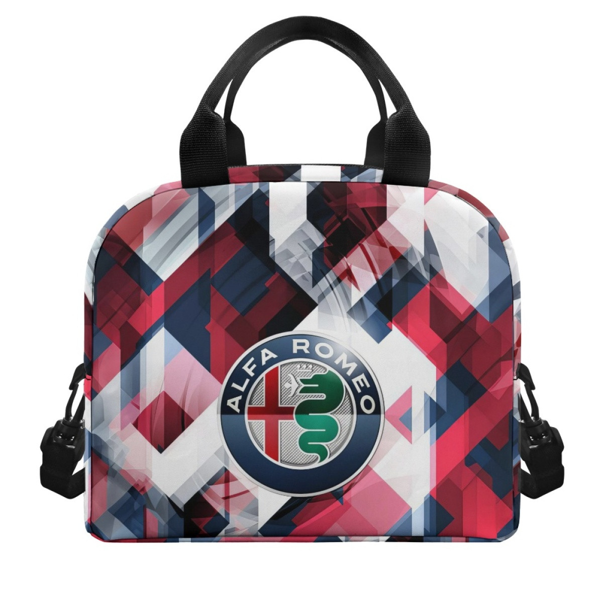 F1 Formula One Alfa Romeo Lunch Box - Alfa Romeo Word Art On Red Background