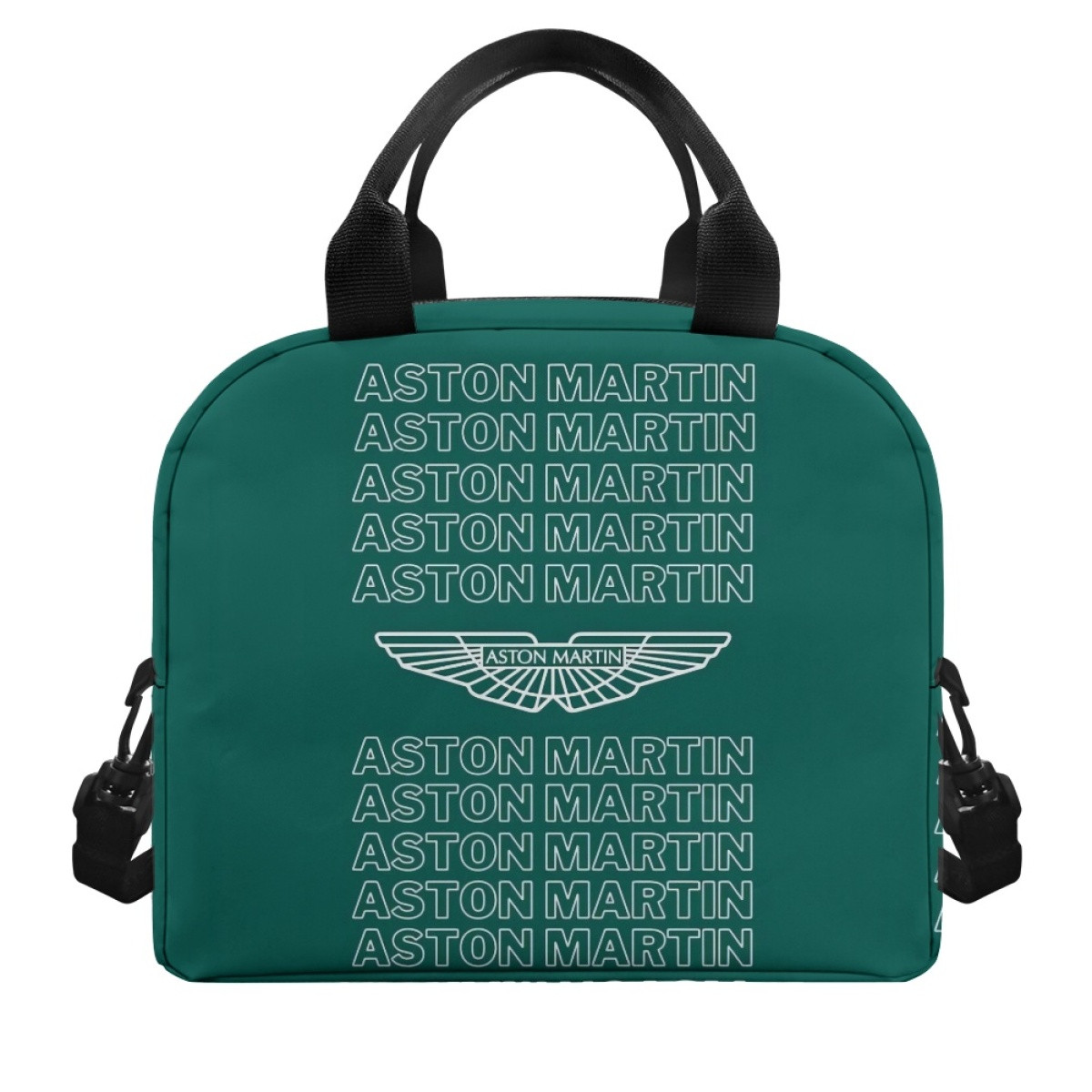 F1 Formula One Aston Martin Lunch Box - Aston Martin Word Art On Green Background