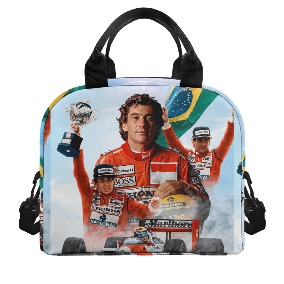 F1 Formula One Ayrton Senna Lunch Box - Ayrton Senna Celebration With Champions Trophy