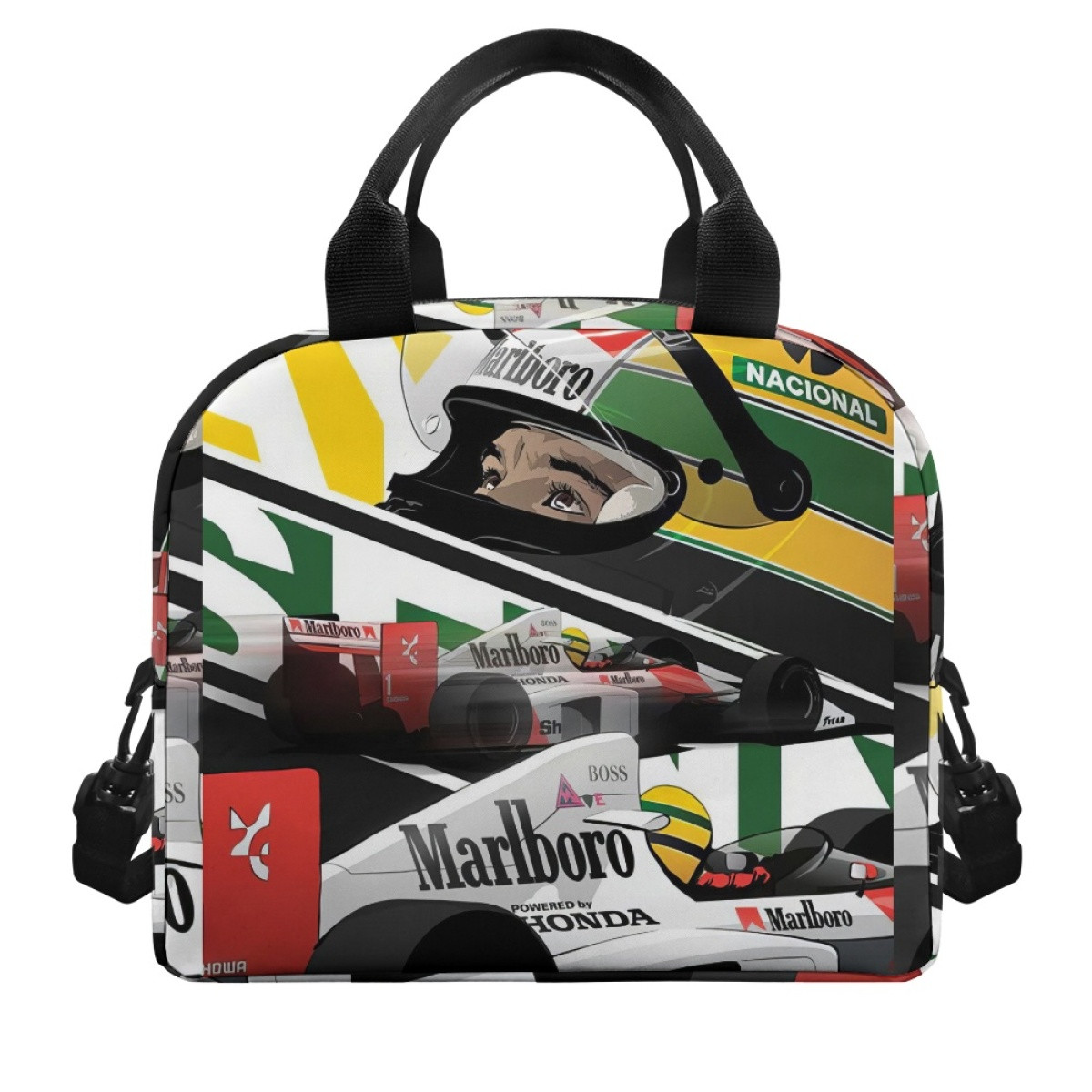 F1 Formula One Ayrton Senna Lunch Box - Ayrton Senna Poster Illustration