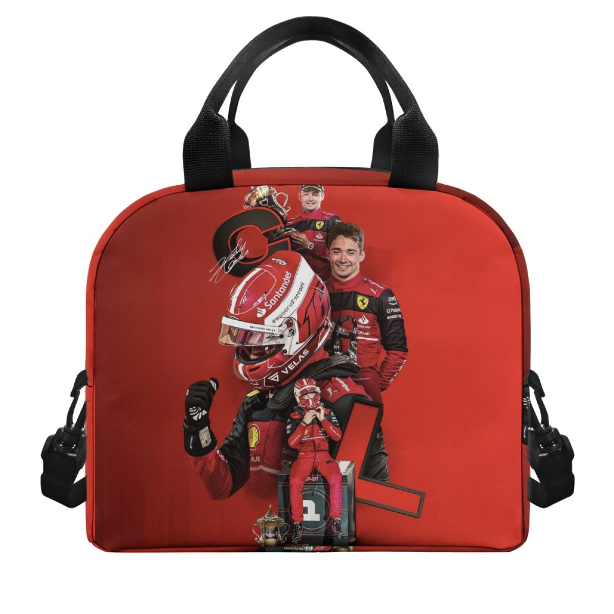 F1 Formula One Charles Leclerc Lunch Box - Charles Leclerc Celebration On Red Background