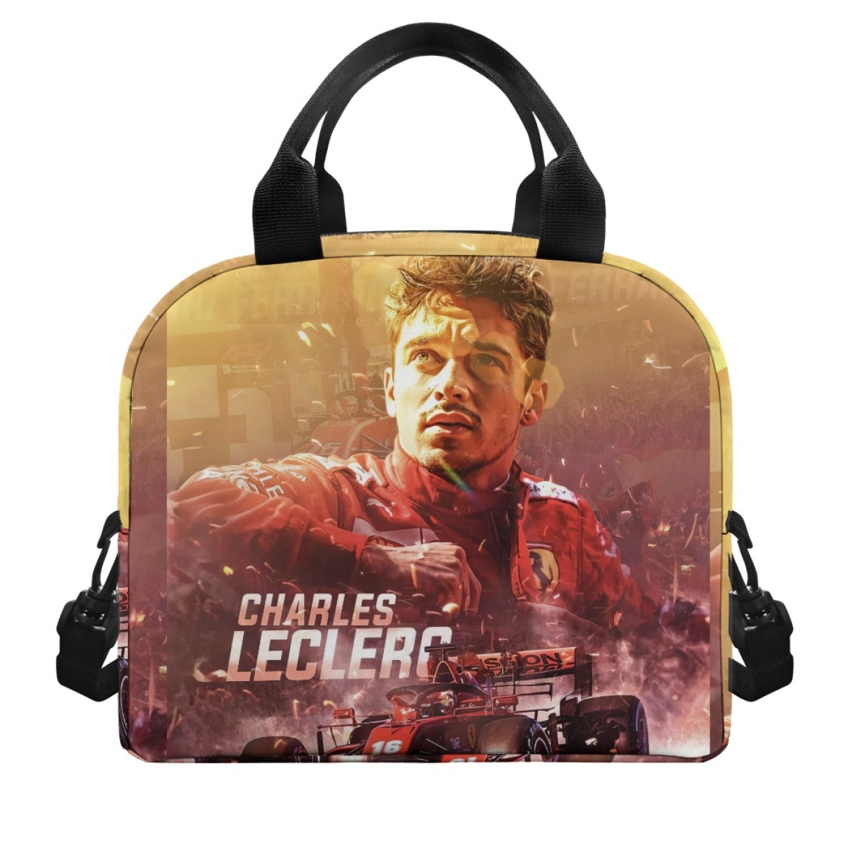 F1 Formula One Charles Leclerc Lunch Box - Charles Leclerc F1 Season In Ferrari Poster Red Background