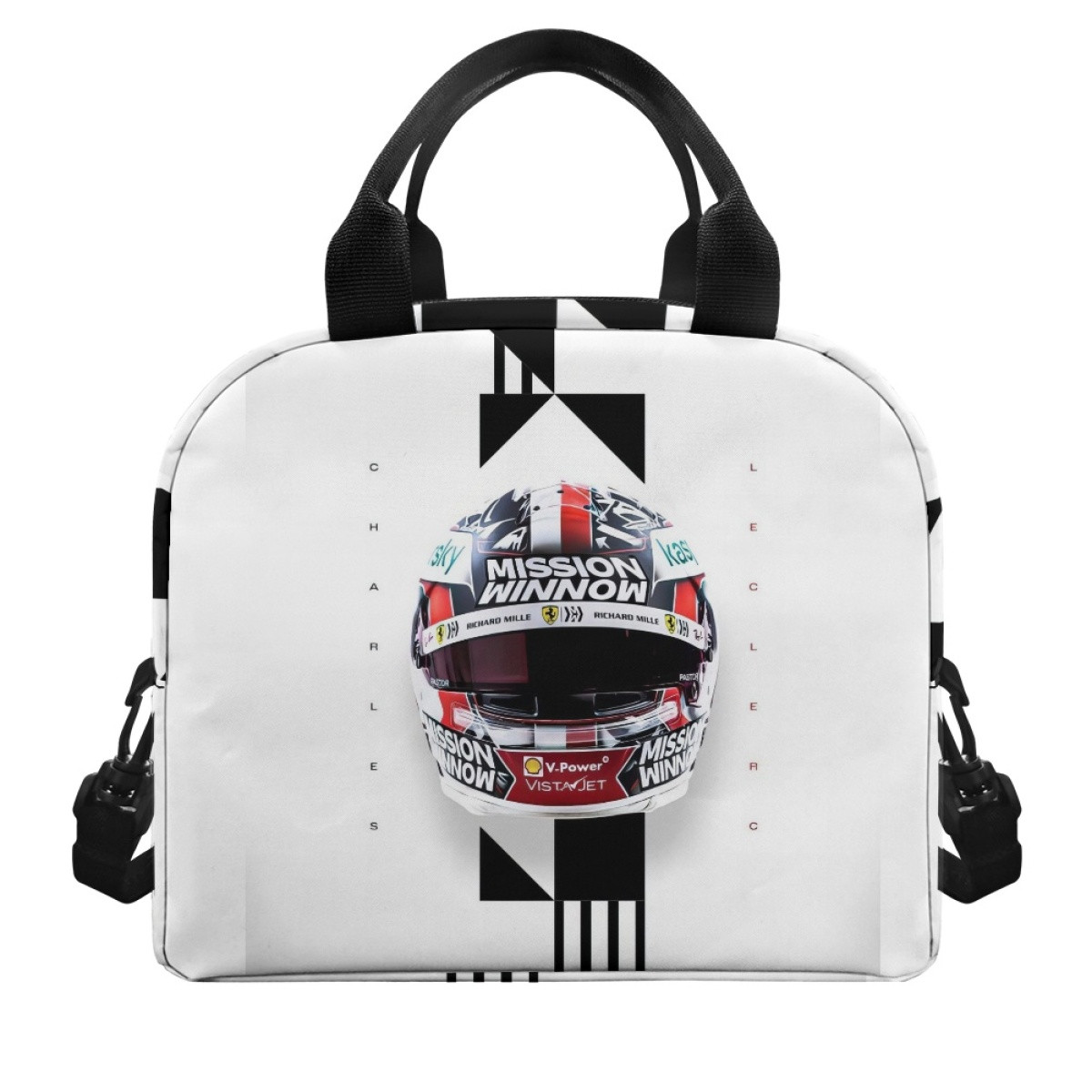 F1 Formula One Charles Leclerc Lunch Box - Charles Leclerc Mission Winnow Helmet Poster