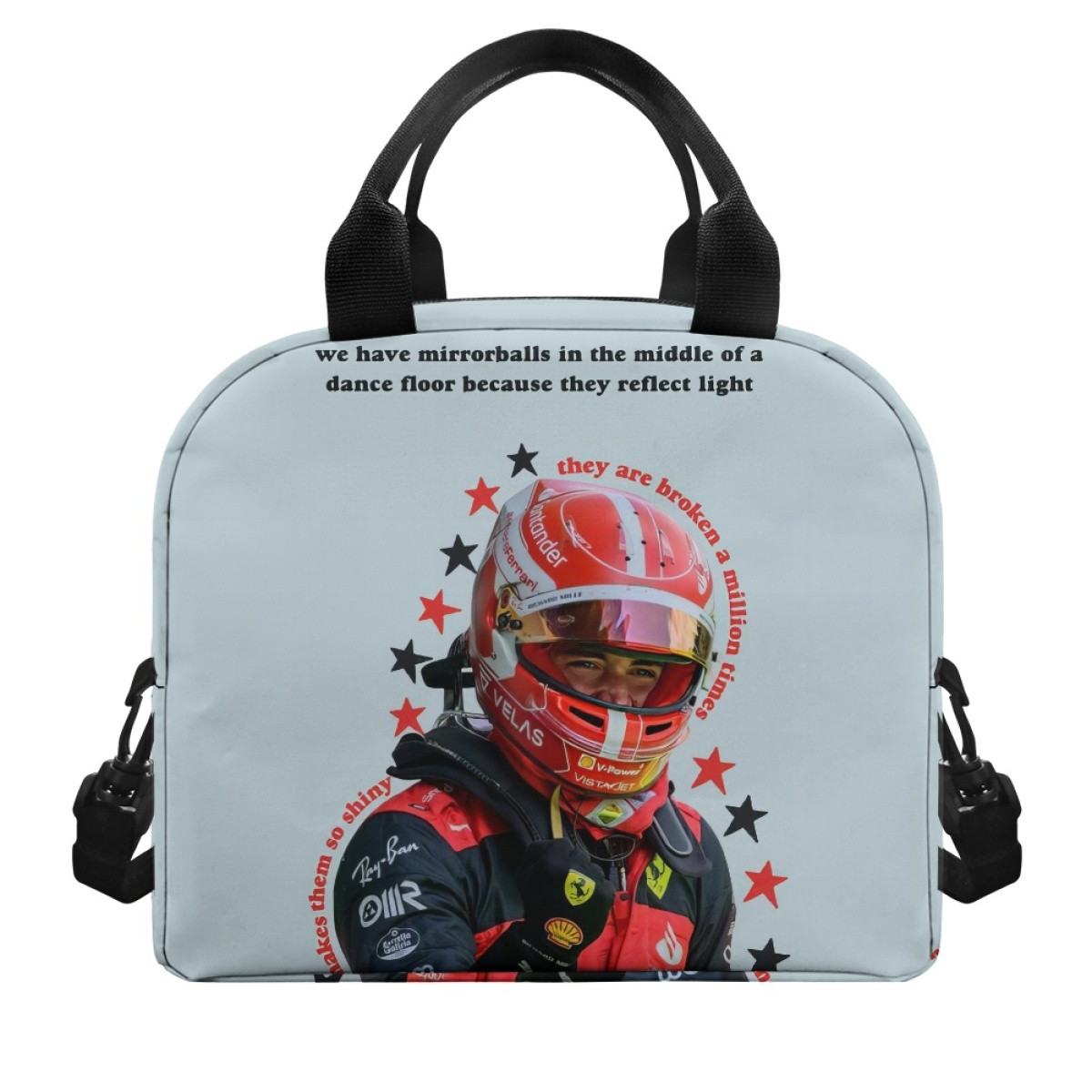 F1 Formula One Charles Leclerc Lunch Box - Charles Leclerc They Are Broken A Million Times Portrait