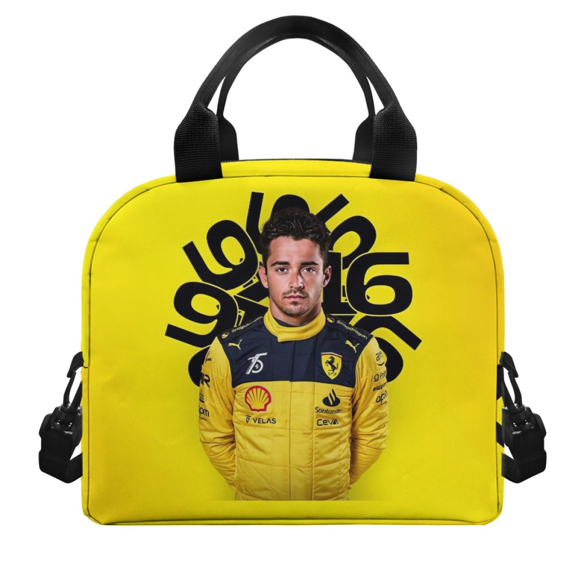 F1 Formula One Charles Leclerc Lunch Box - Charles Leclerc Portrait On Yellow Background