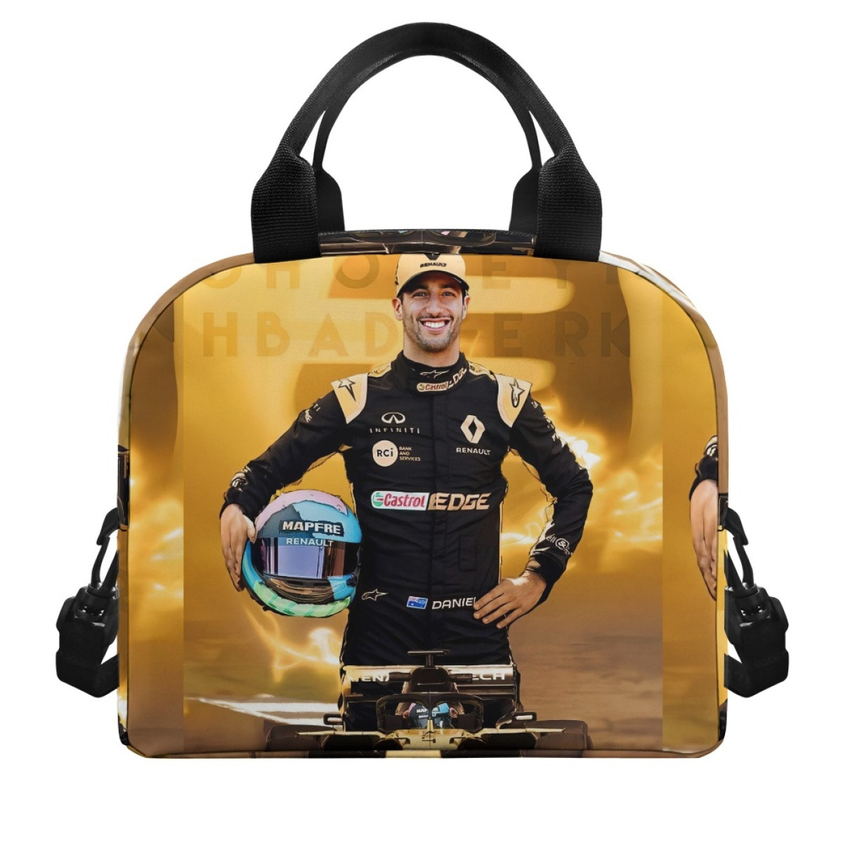 F1 Formula One Daniel Ricciardo Lunch Box - Daniel Ricciardo Standing And Holding Helmet