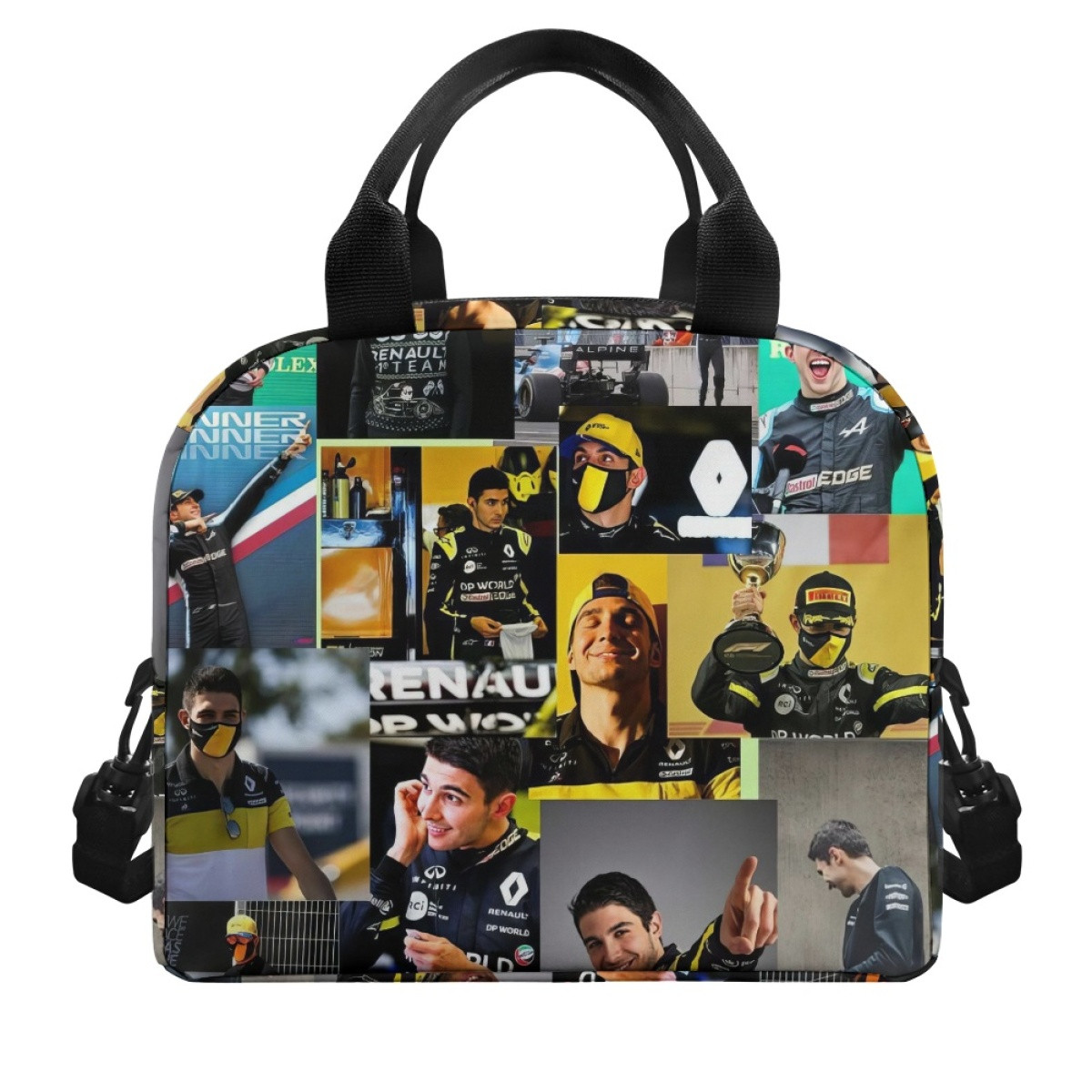 F1 Formula One Esteban Ocon Lunch Box - Esteban Ocon Portrait Collage