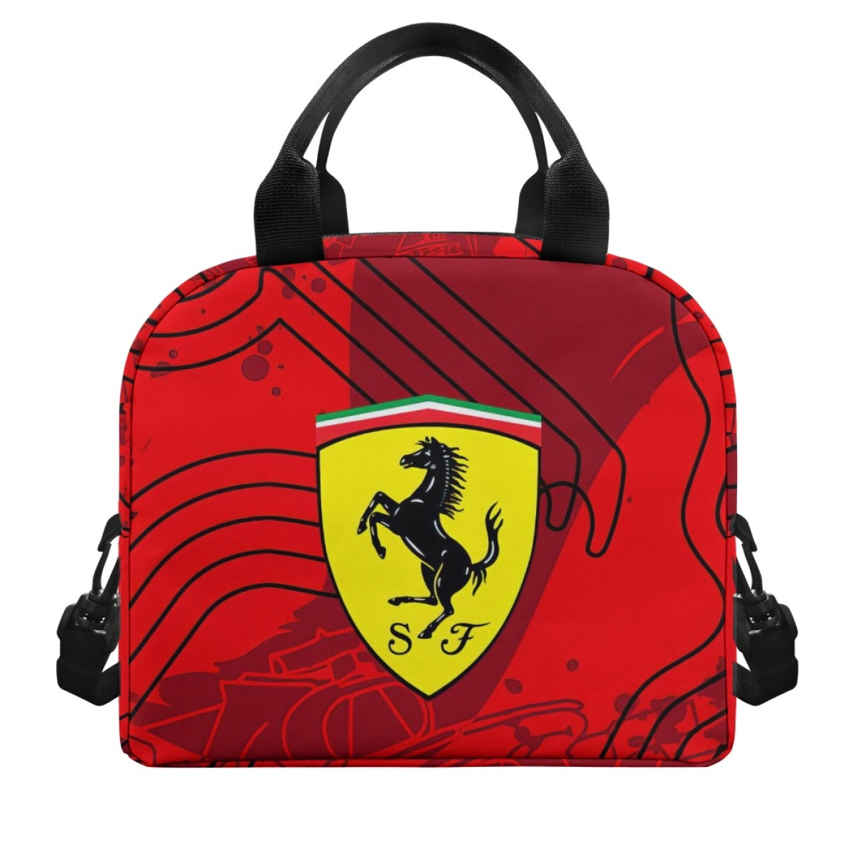 F1 Formula One Ferrari Lunch Box - Ferrari Logo On Red Graphic Art