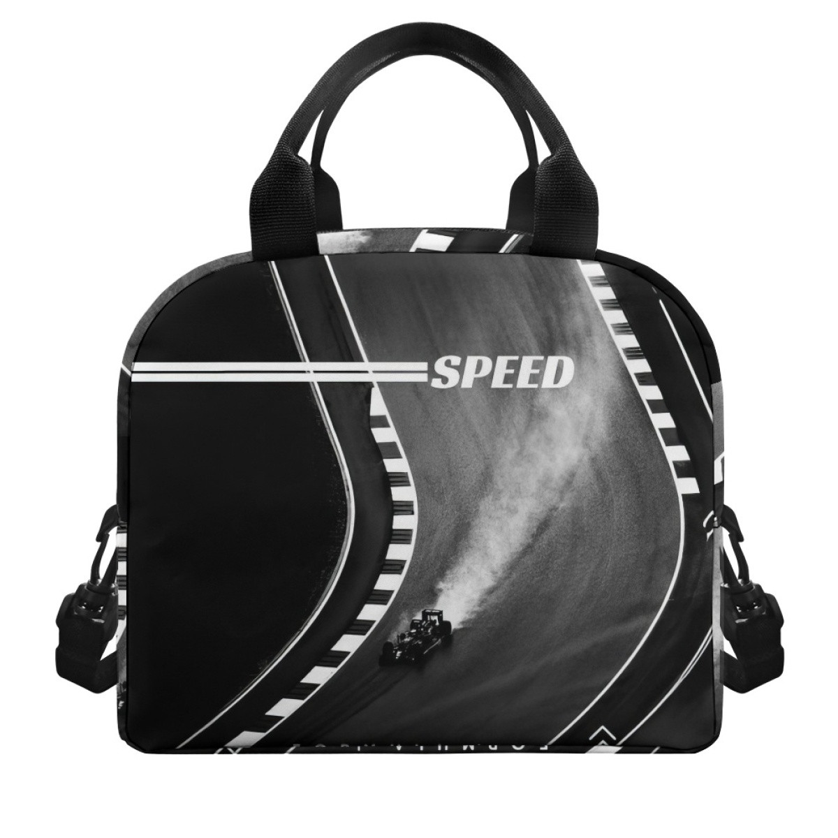 F1 Formula One Lunch Box - F1 Formula One Gayscale Speed Poster