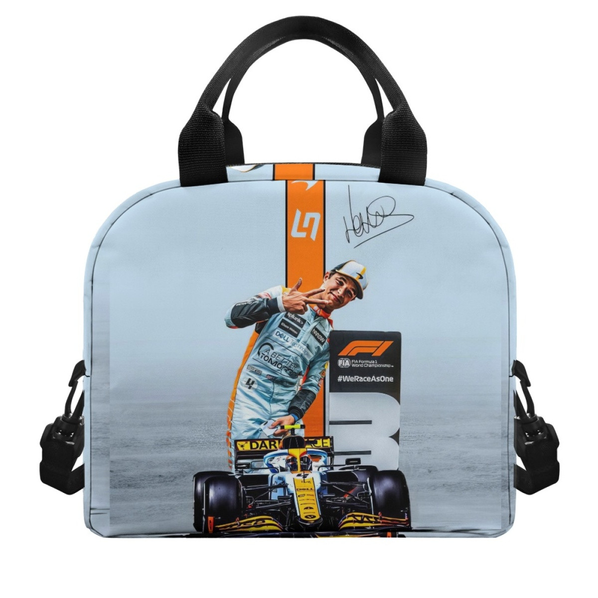 F1 Formula One Lando Norris Lunch Box - Lando Norris Showing Victory FIA F1 Championship Poster