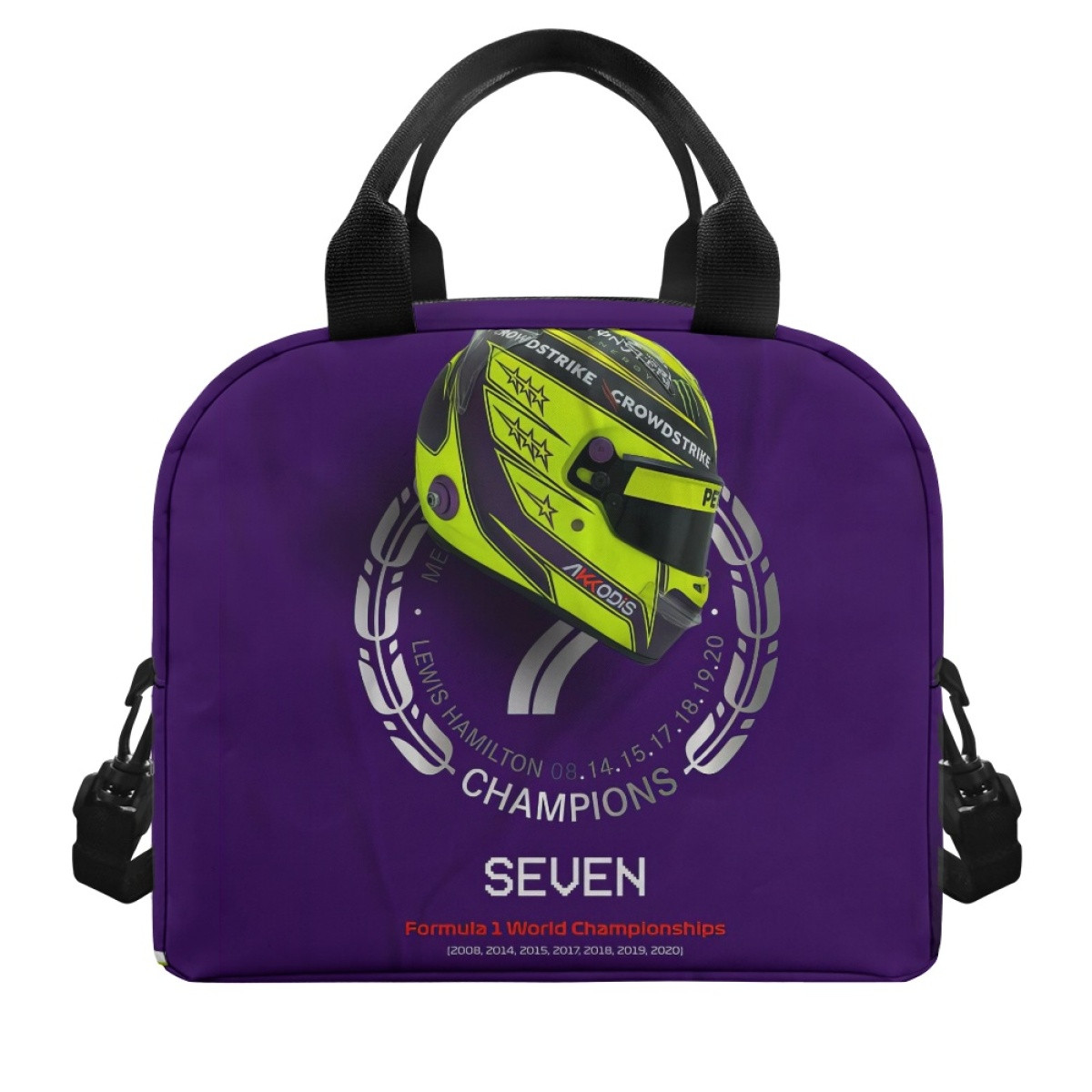 F1 Formula One Lewis Hamilton Lunch Box - Lewis Hamilton 7 Times Formula One Champion Poster
