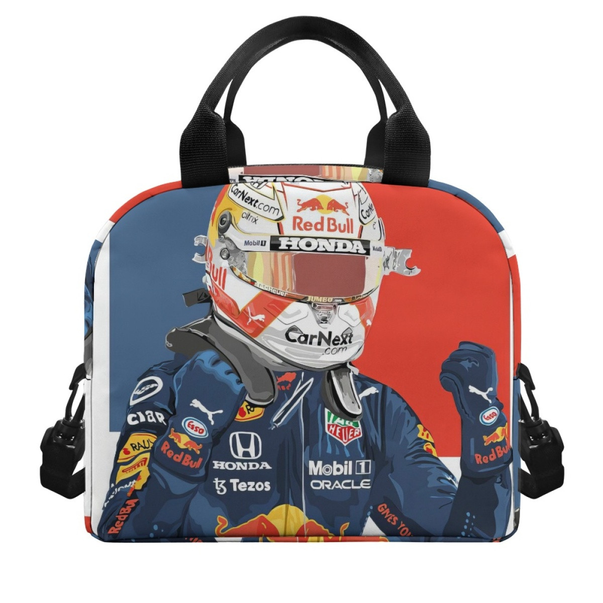F1 Formula One Max Verstappen Lunch Box - Max Verstappen Red Bull 2021 F1 Team World Champion Illustration