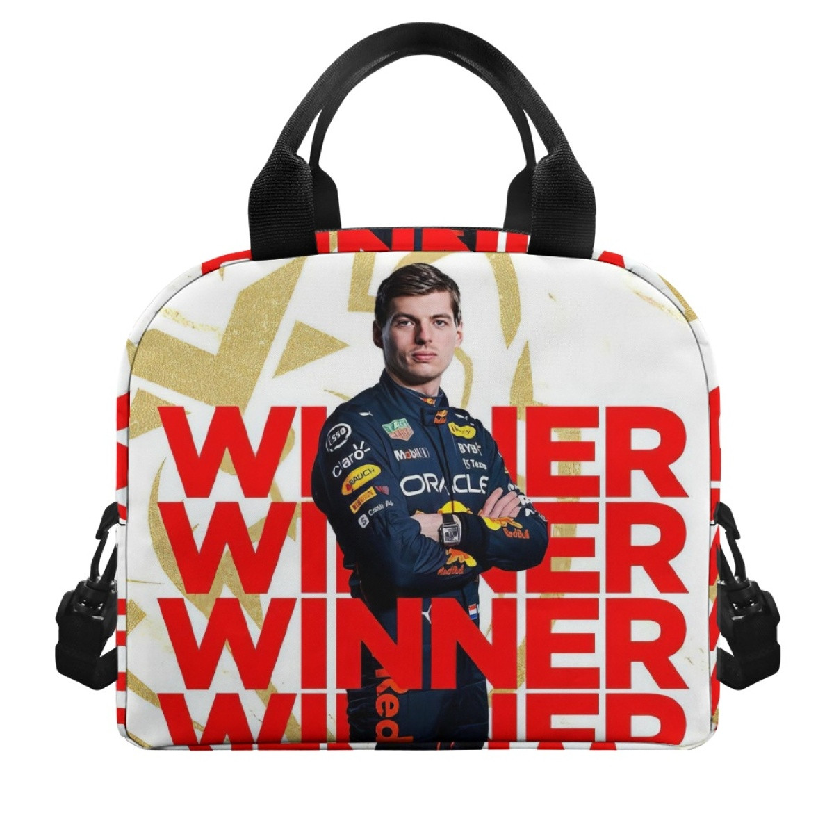 F1 Formula One Max Verstappen Lunch Box - Max Verstappen Winner Standing On Word Art