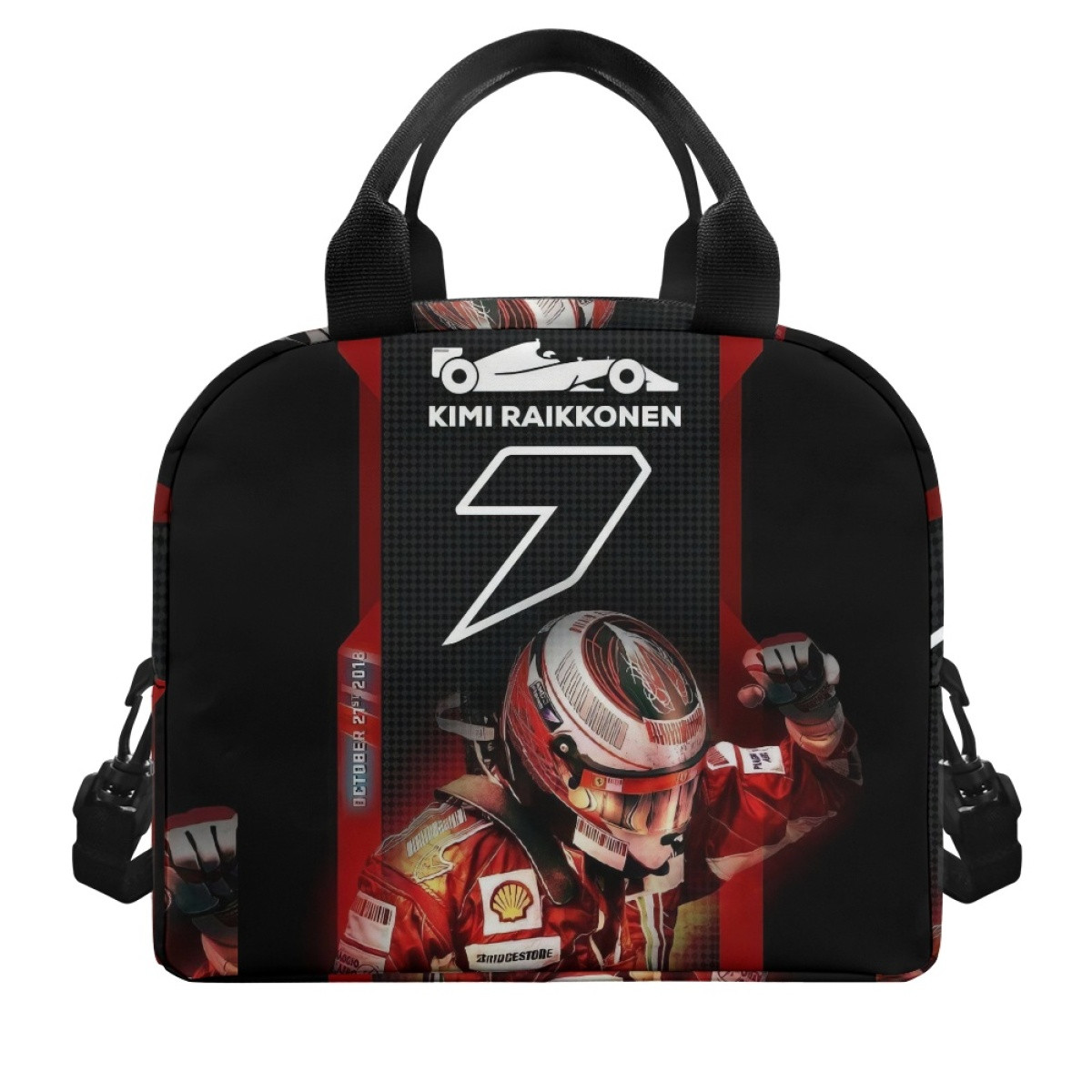 F1 Formula One Kimi Raikkonen Lunch Box - Kimi Raikkonen 7 Wearing Racing Suit Poster