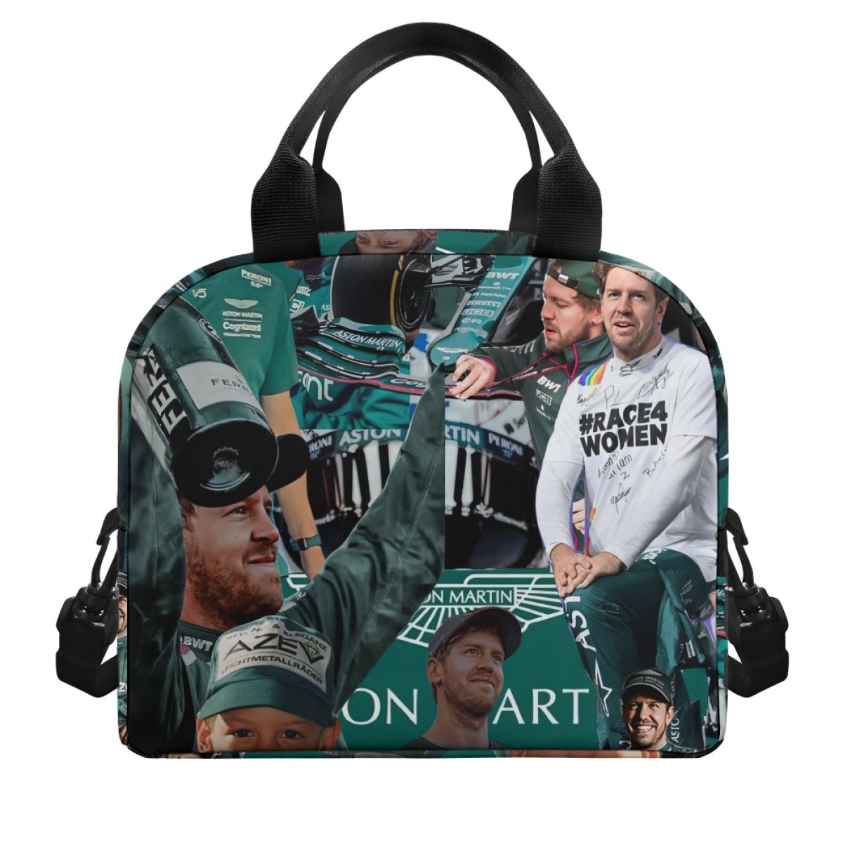 F1 Formula One Sebastian Vettel Lunch Box - Sebastian Vettel Portrait Collage