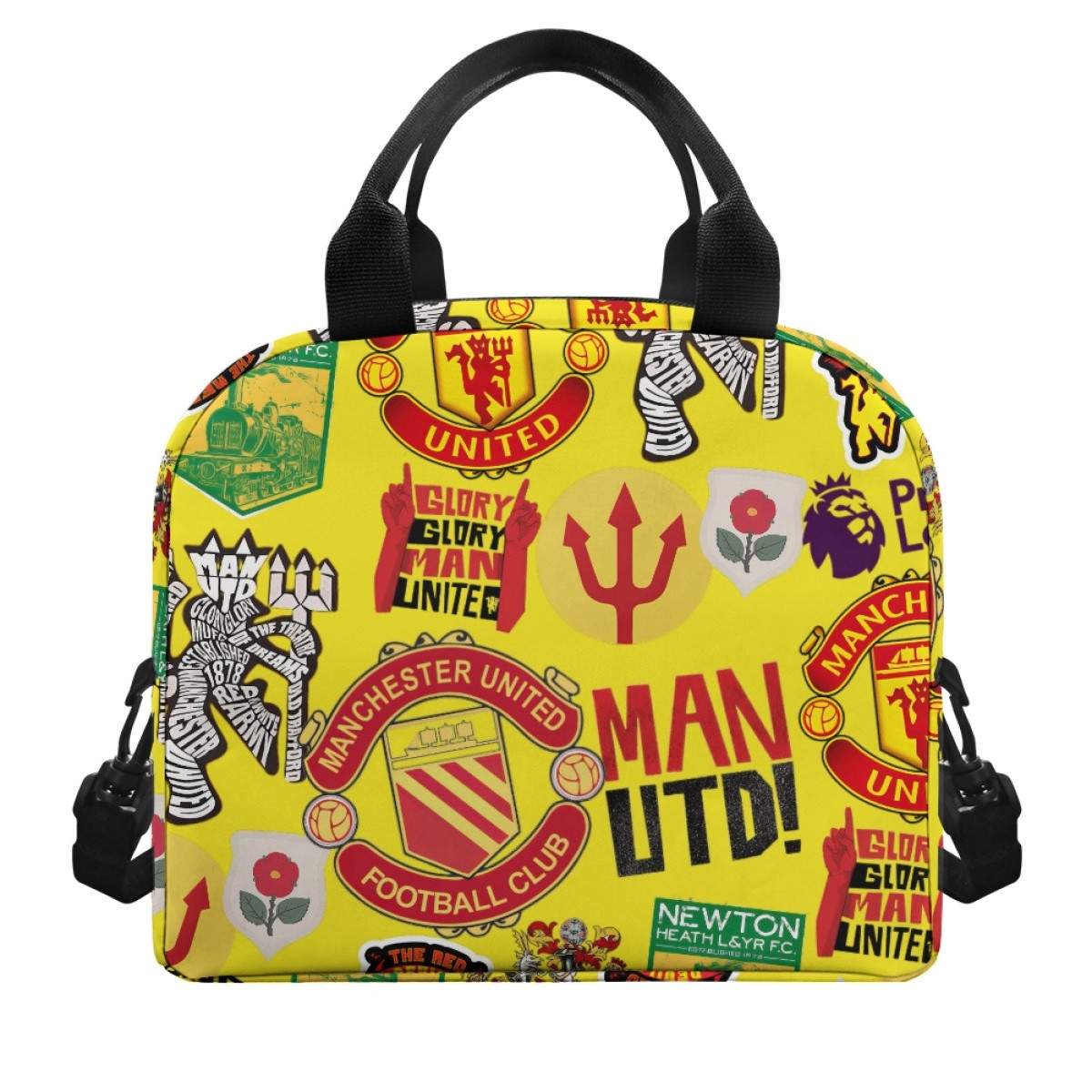 Manchester United F.C Lunch Box - Manchester United F.C Mania Collage Logo