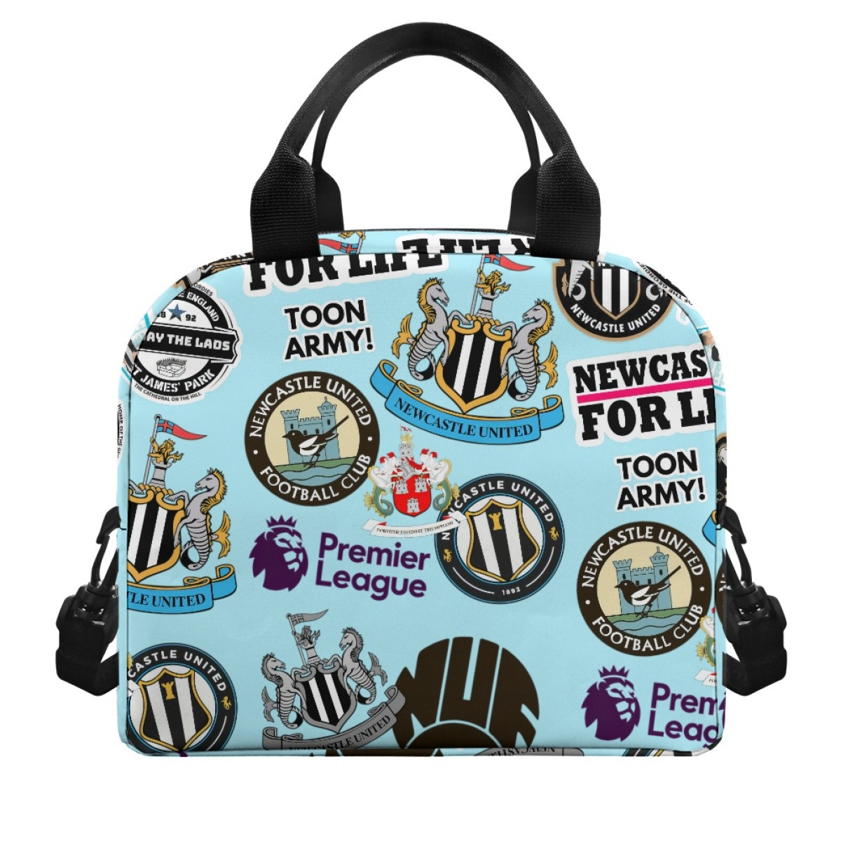 Newcastle United F.C Lunch Box - Newcastle United F.C Mania Collage Logo