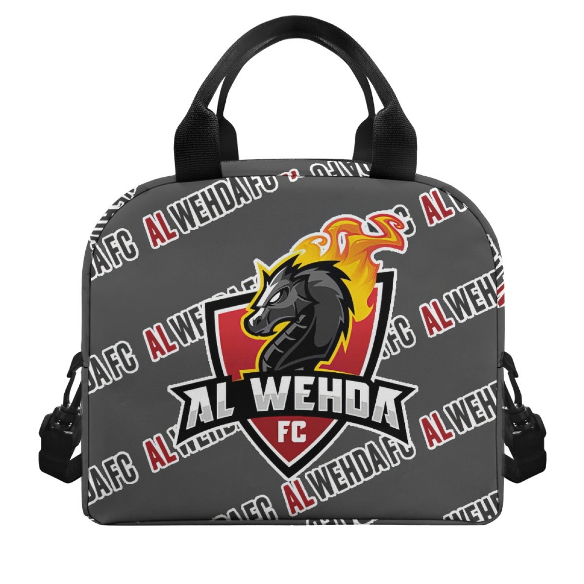 AL Wehda FC Football Club Insulated Lunch Bag Box - Wehda Football Club Medley Monogram Wordmark