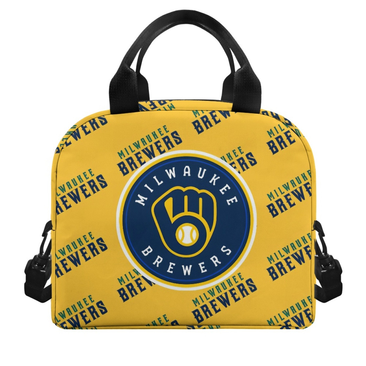 MLB Milwaukee Brewers Angels Insulated Lunch Bag Box - Milwaukee Brewers Medley Monogram Wordmark