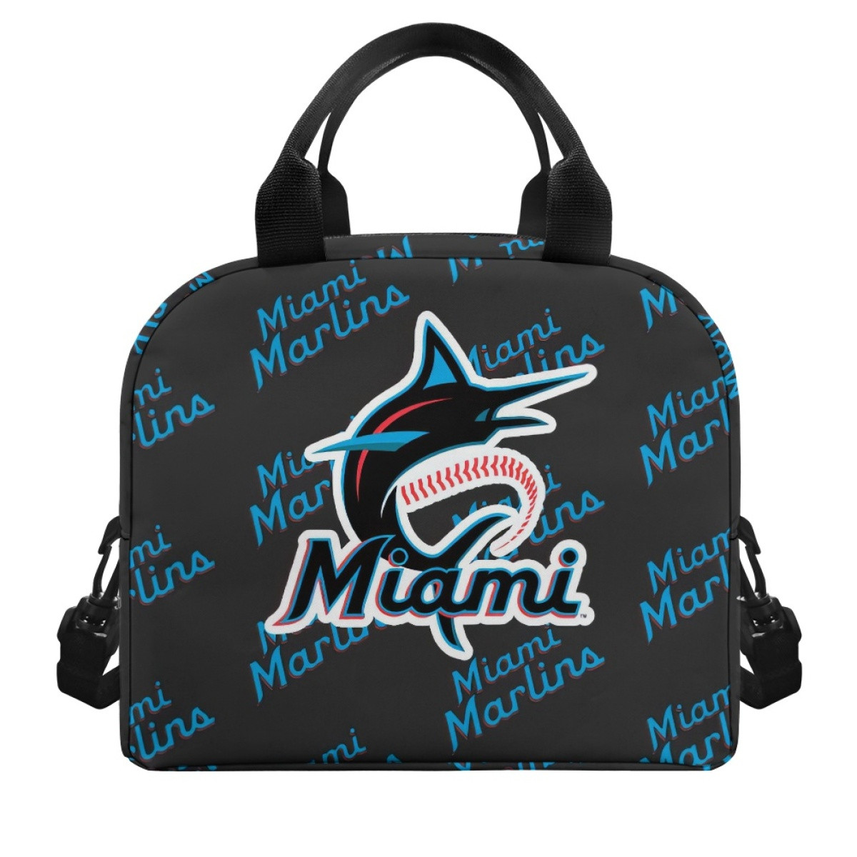 MLB Miami Marlins Insulated Lunch Bag Box - Miami Marlins Angels Medley Monogram Wordmark