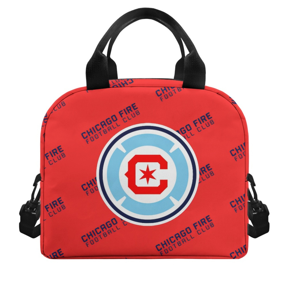 MLS Chicago Fire FC Insulated Lunch Bag Box - Chicago Fire Football Club Medley Monogram Wordmark