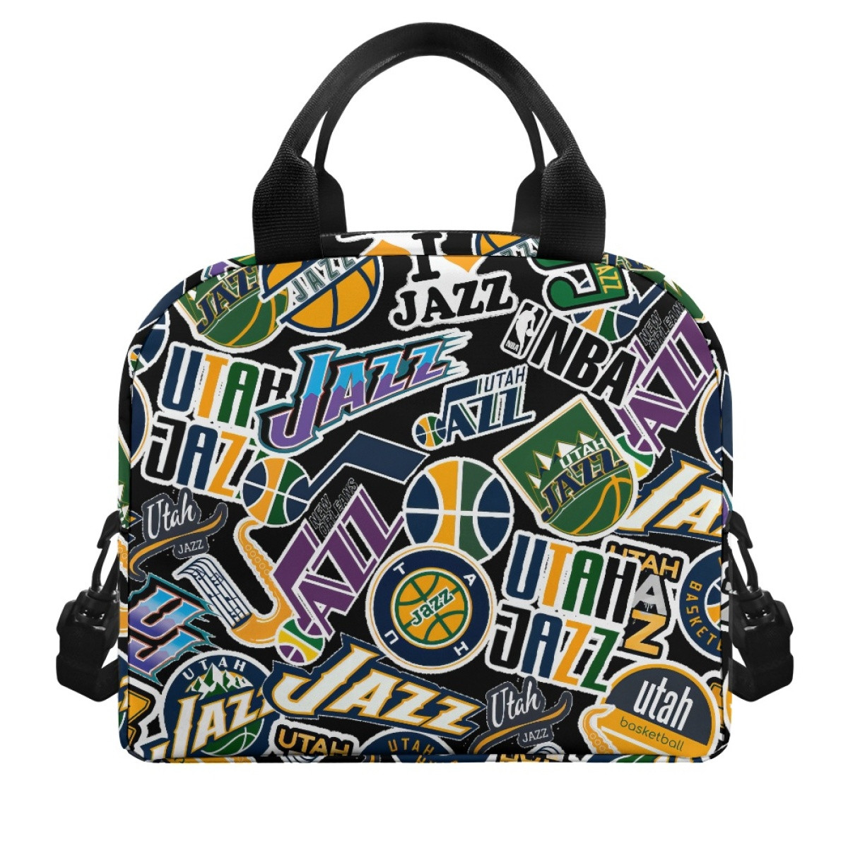 NBA Utah Jazz Insulated Lunch Bag Box - Utah Jazz Mania Collage Logo