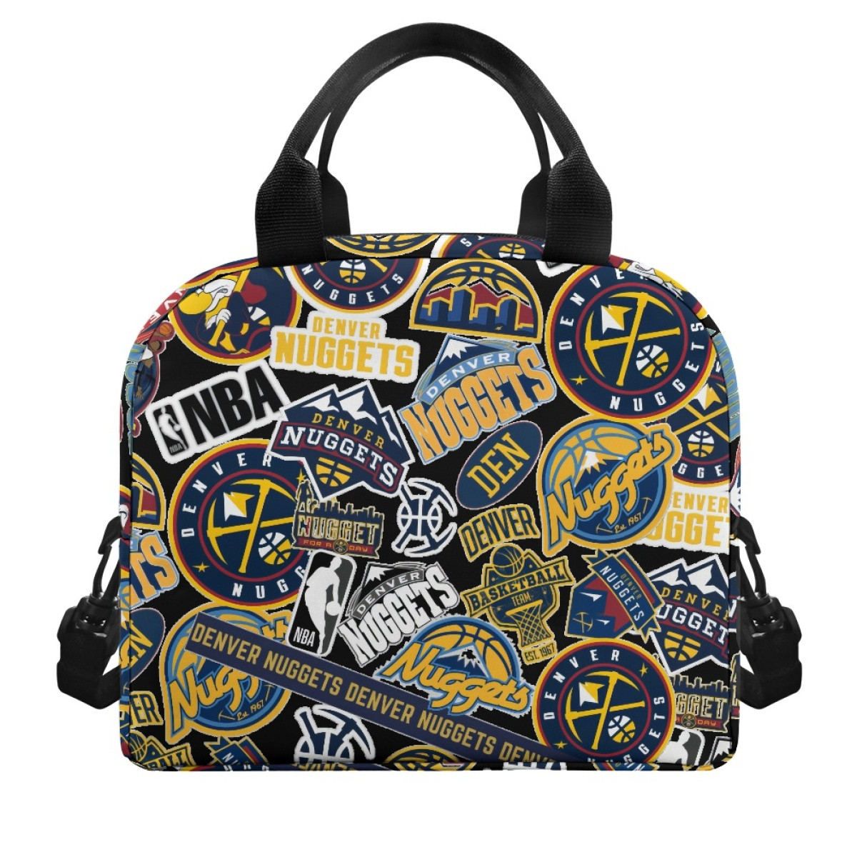 NBA Denver Nuggets Insulated Lunch Bag Box - Nuggest Mania Sticker Collage Icons