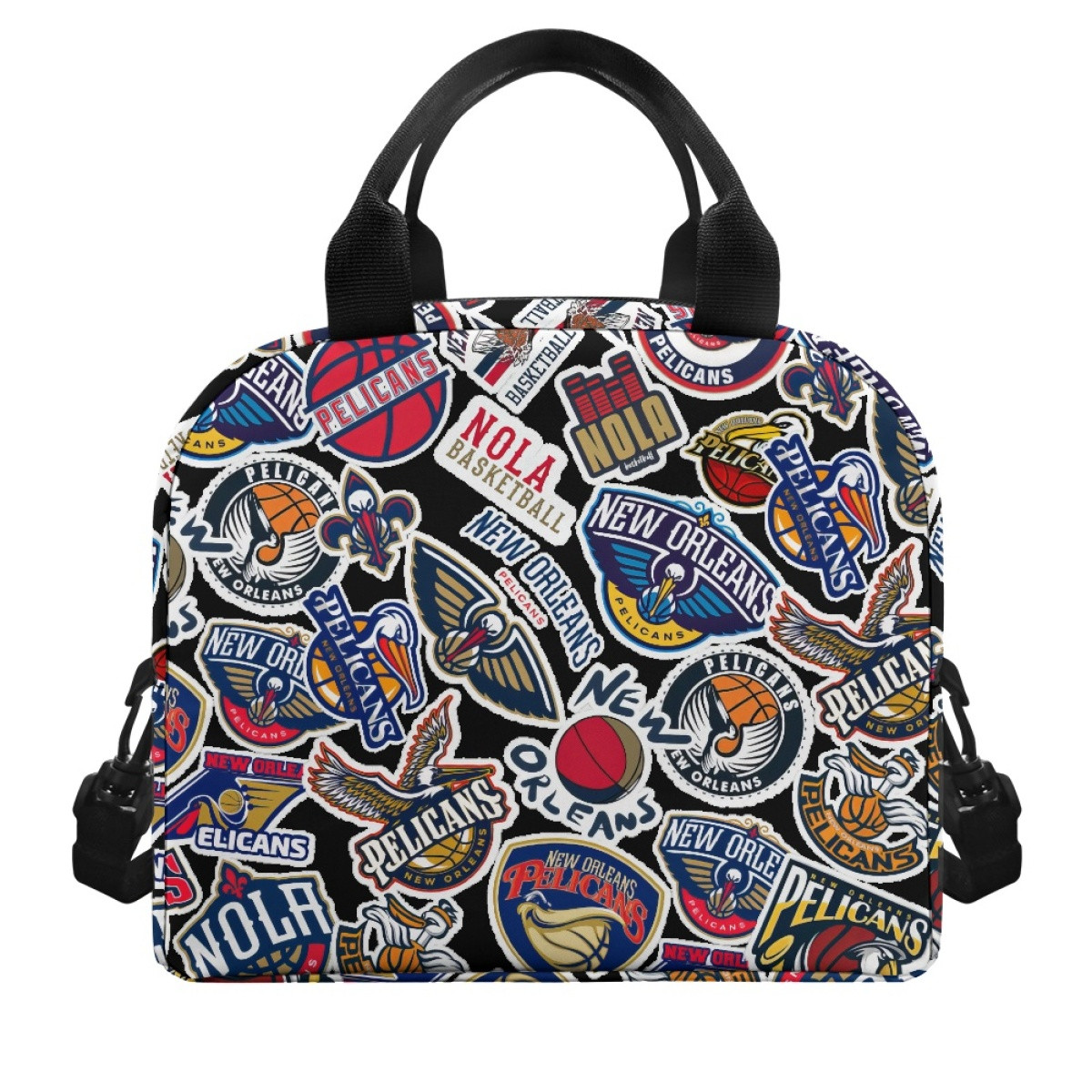 NBA New Orleans Pelicans Insulated Lunch Bag Box - New Orleans Pelicans Mania College Logo