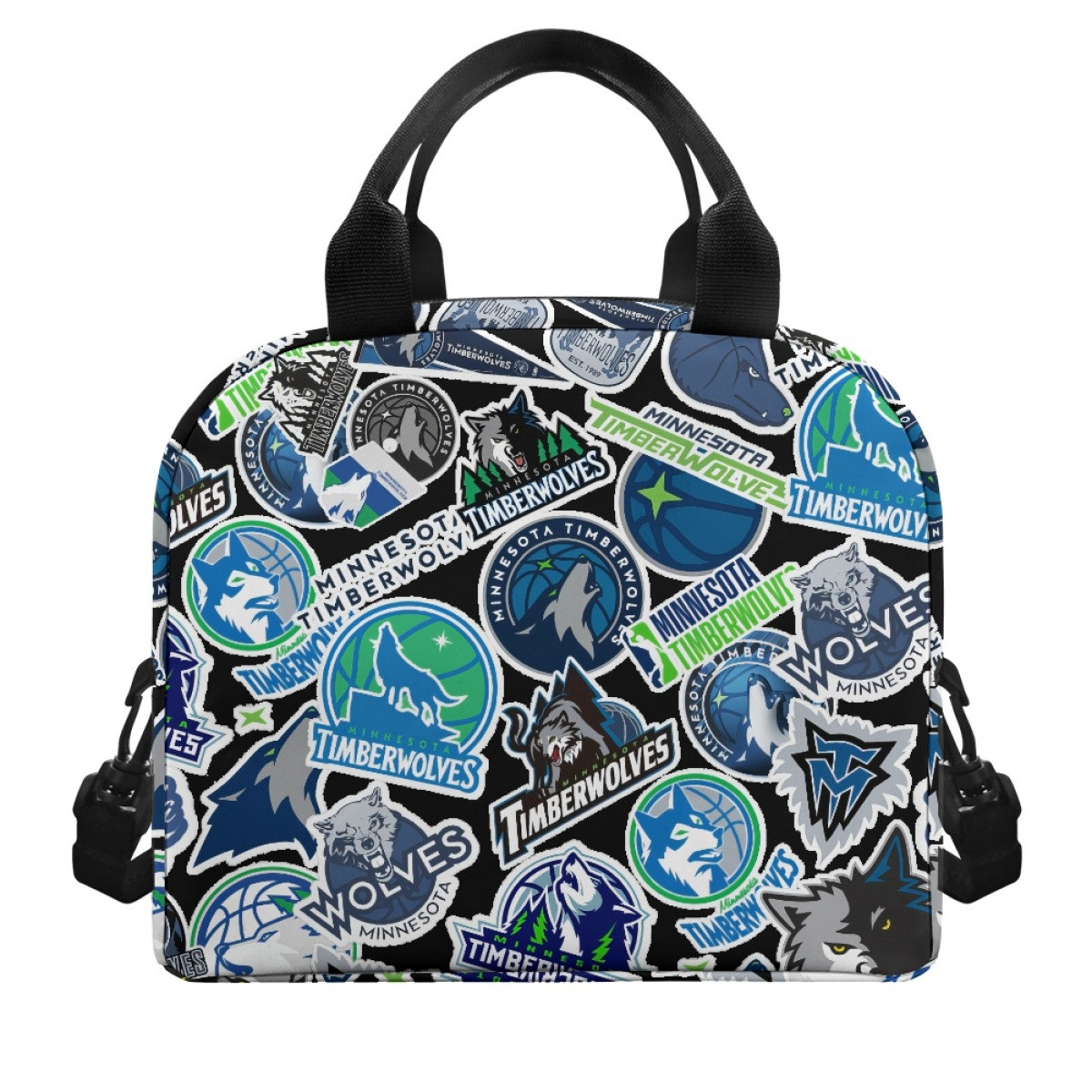 NBA Minnesota Timberwolves Insulated Lunch Bag Box - Minnesota Timberwolves Mania College Logo