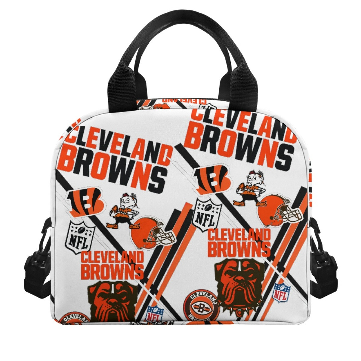 NFL Cleveland Browns Insulated Lunch Bag Box - Cleveland Browns Mania Collage Logo