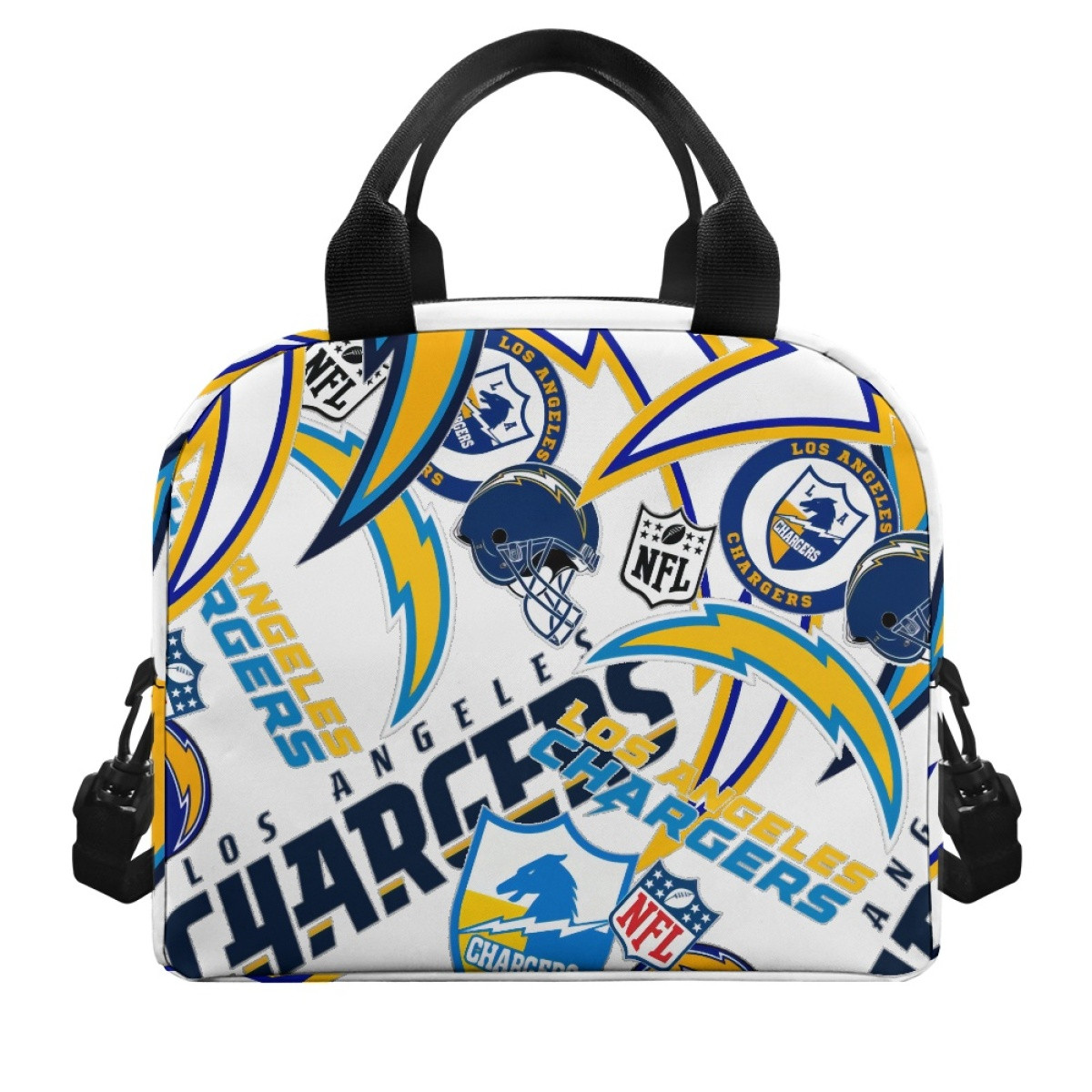 NFL Los Angeles Chargers Insulated Lunch Bag Box - Los Angeles Chargers Mania Collage Logo
