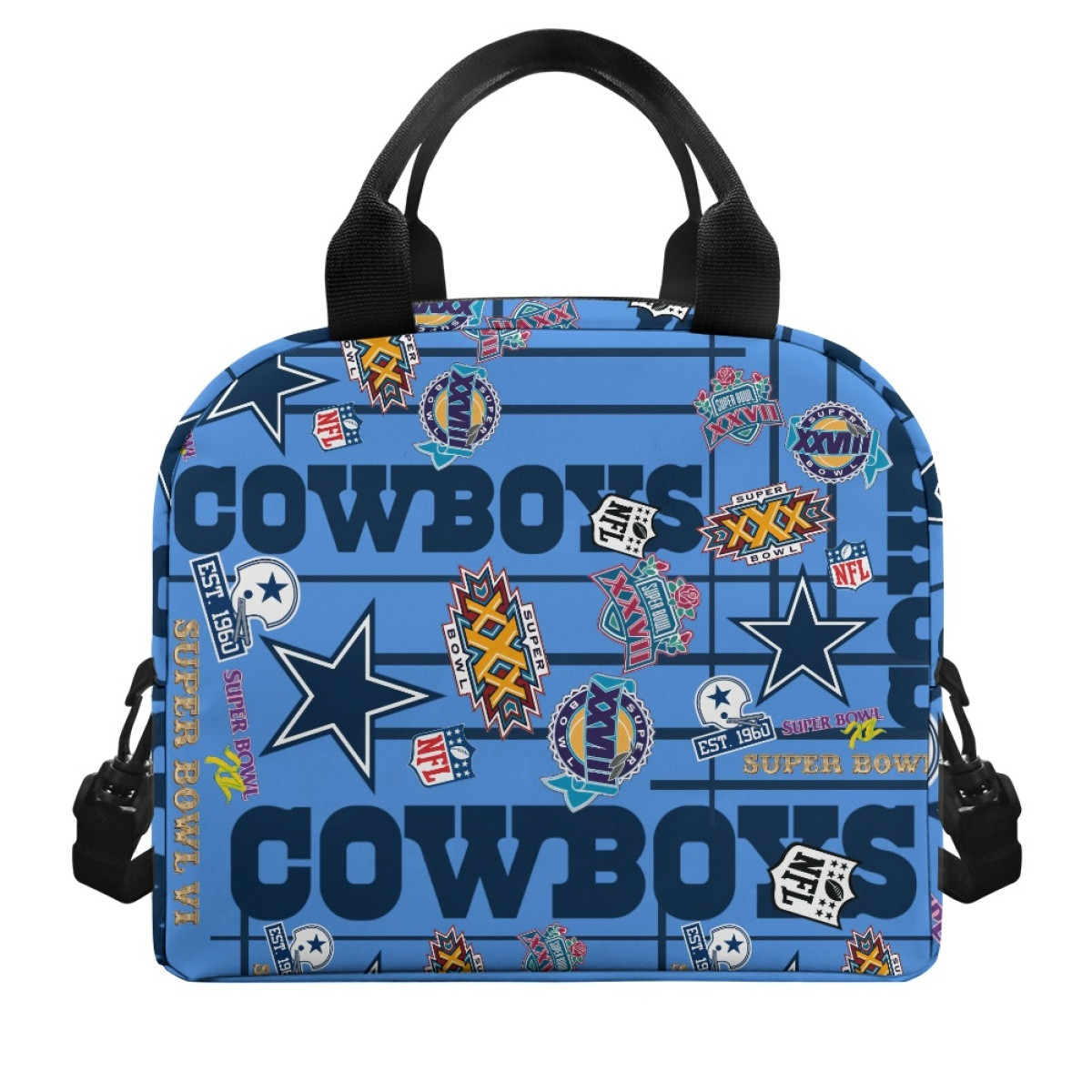NFL Dallas Cowboys Lunch Box - Dallas Cowboys Super Bowl Championship Mania Collage Logo