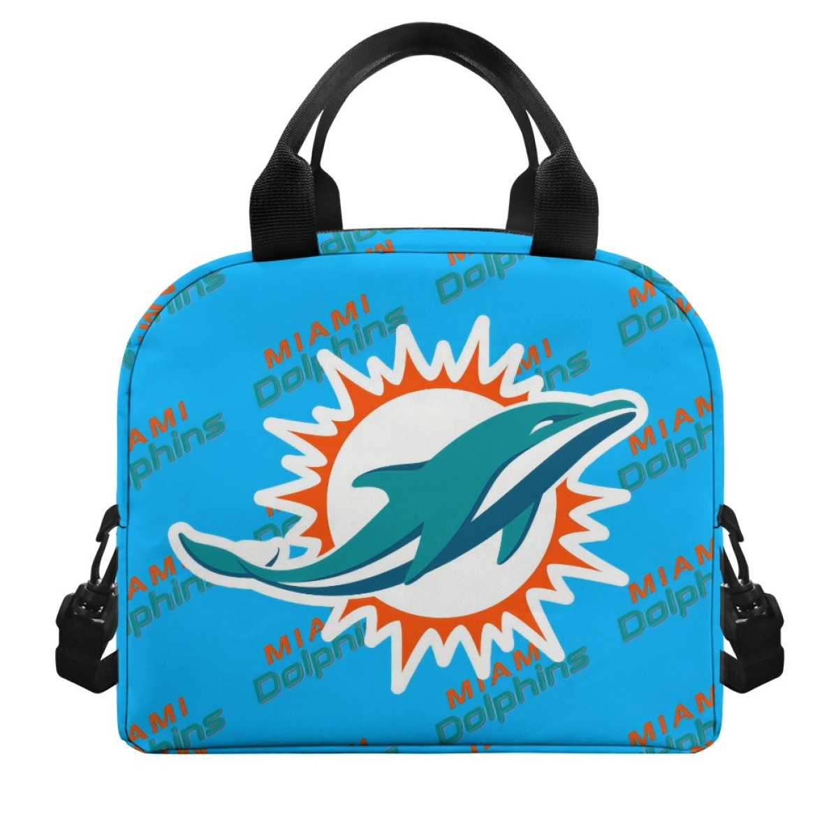 NFL Miami Dolphins Insulated Lunch Bag Box - Miami Dolphins Medley Monogram Wordmark