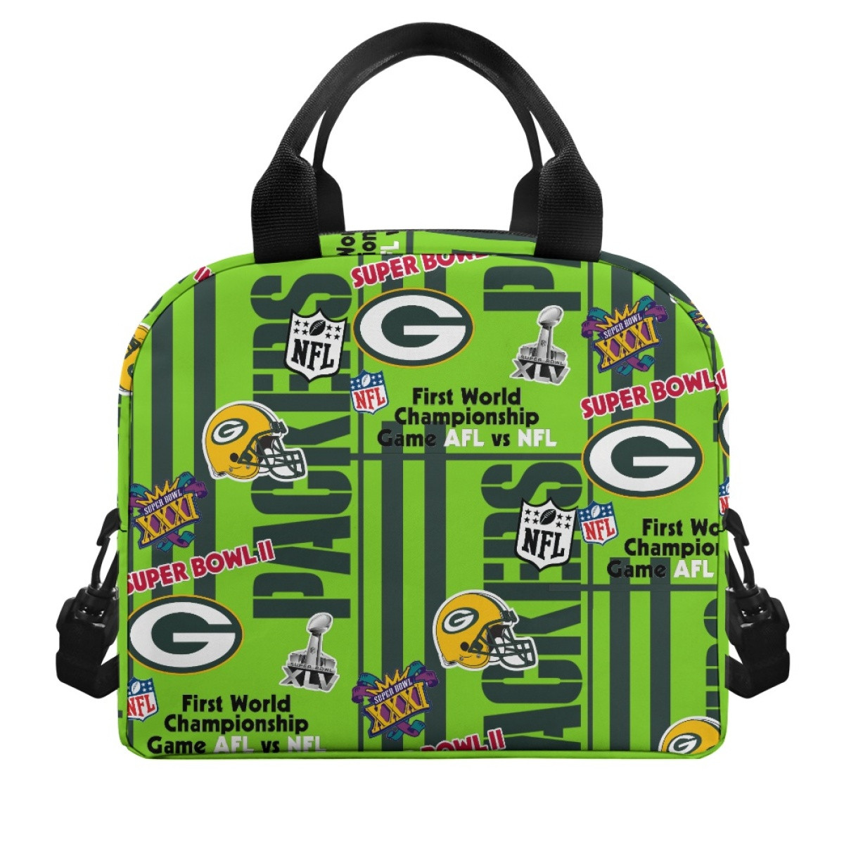 NFL Green Bay Packers Lunch Box - Green Bay Packers Super Bowl Championship Mania Collage Logo