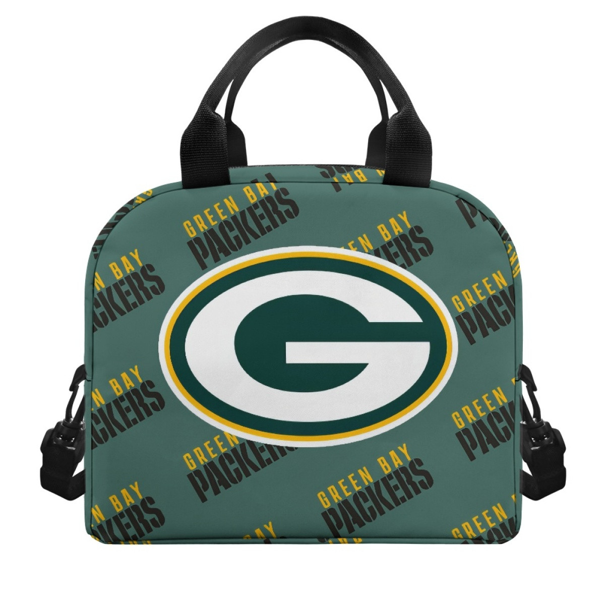 NFL Green Bay Packers Insulated Lunch Bag Box - Green Bay Packers Medley Monogram Wordmark