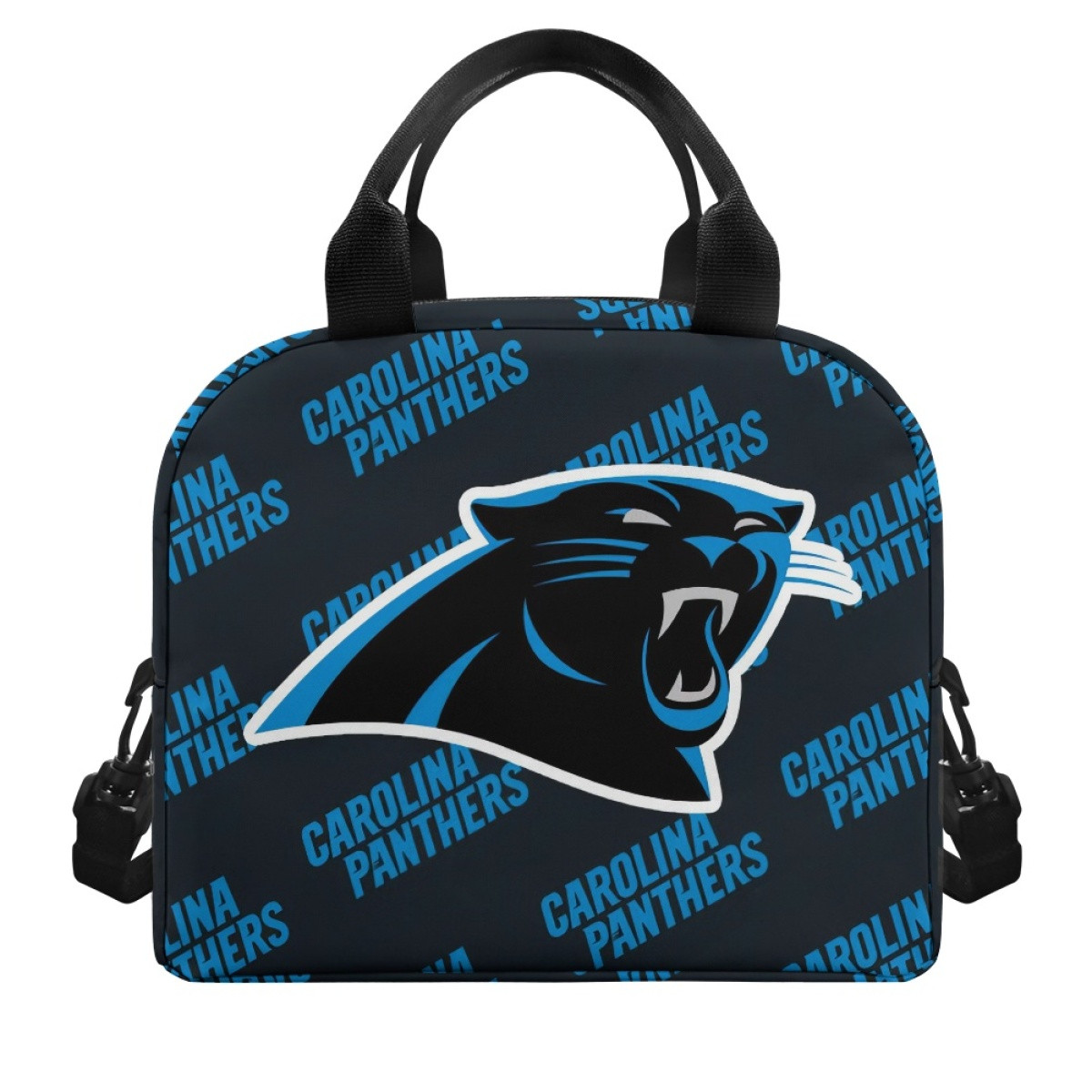 NFL Carolina Panthers Insulated Lunch Bag Box - Carolina Panthers Medley Monogram Wordmark
