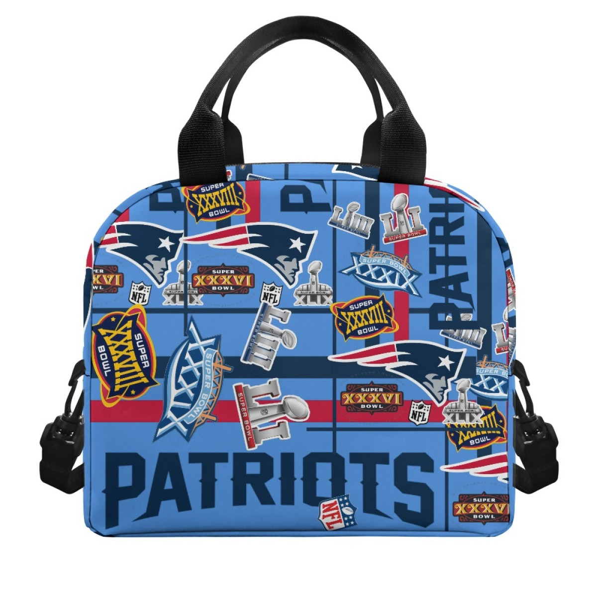 NFL New England Patriots Lunch Box - New England Patriots Super Bowl Championship Mania Collage Logo