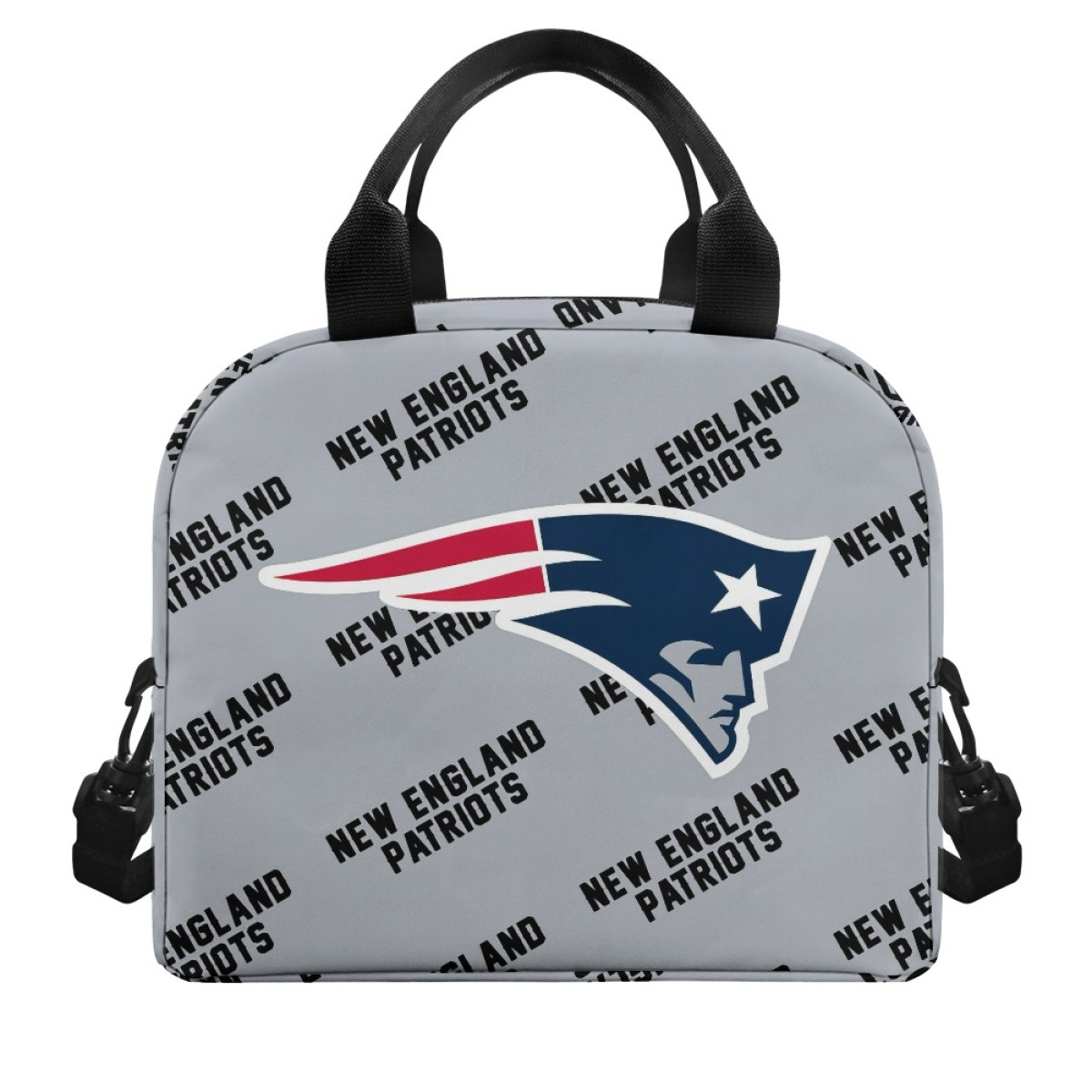 NFL New England Patriots Insulated Lunch Bag Box - New England Patriots Medley Monogram Wordmark