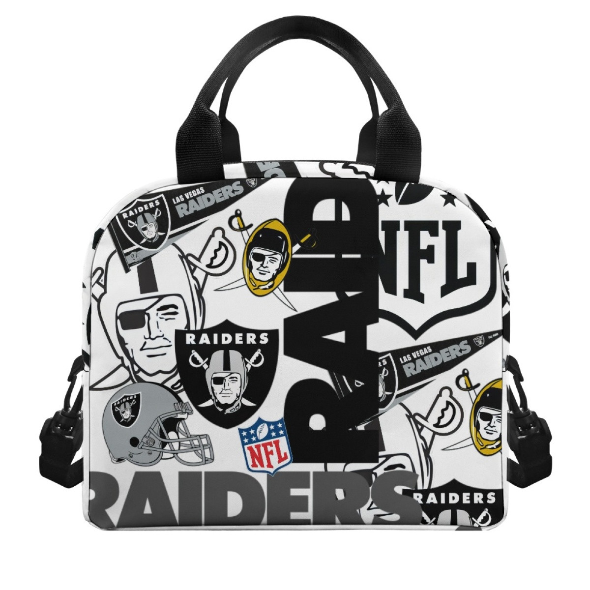 NFL Las Vegas Raiders Insulated Lunch Bag Box - Las Vegas Raiders Mania Collage Logo