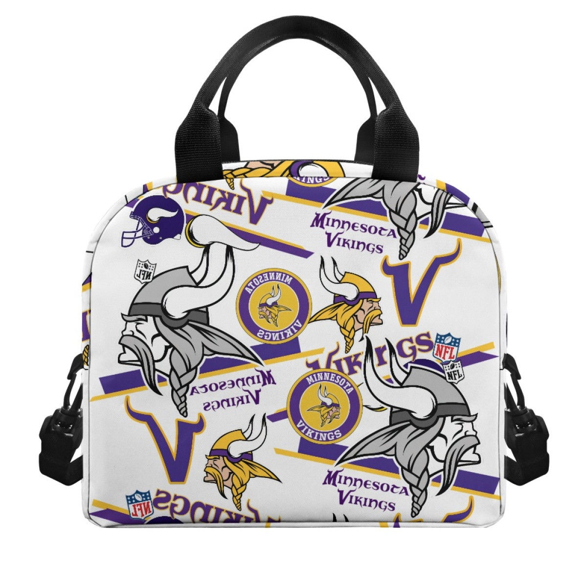 NFL Minnesota Vikings Insulated Lunch Bag Box - Minnesota Vikings Mania Collage Logo
