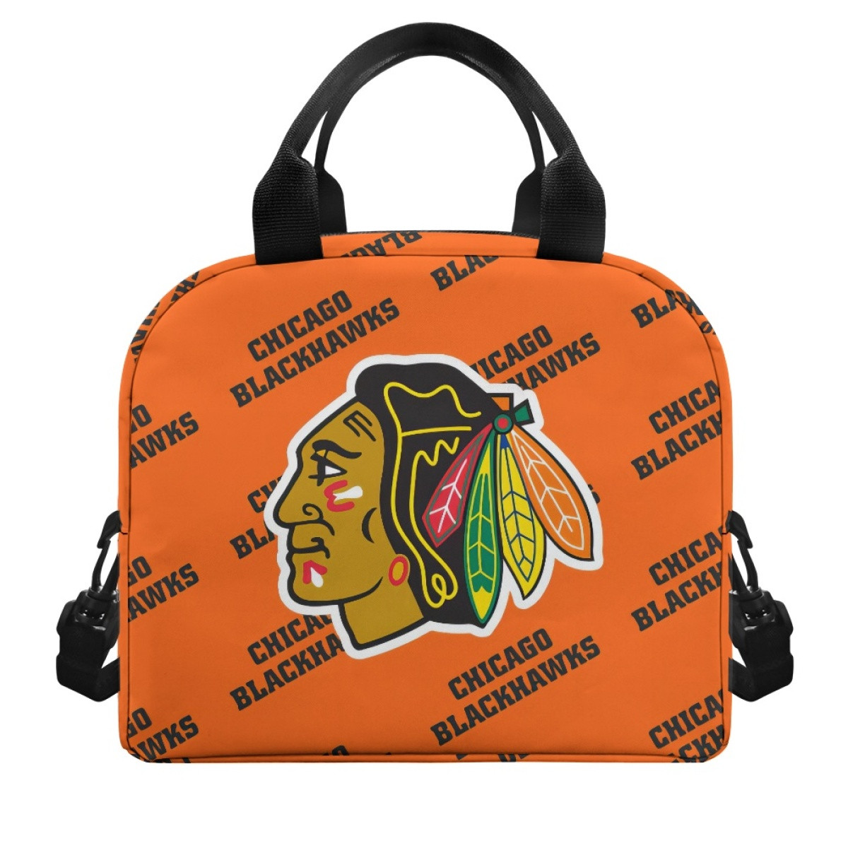 NHL Chicago Blackhawks Insulated Lunch Bag Box - Chicago Blackhawks Medley Monogram Wordmark