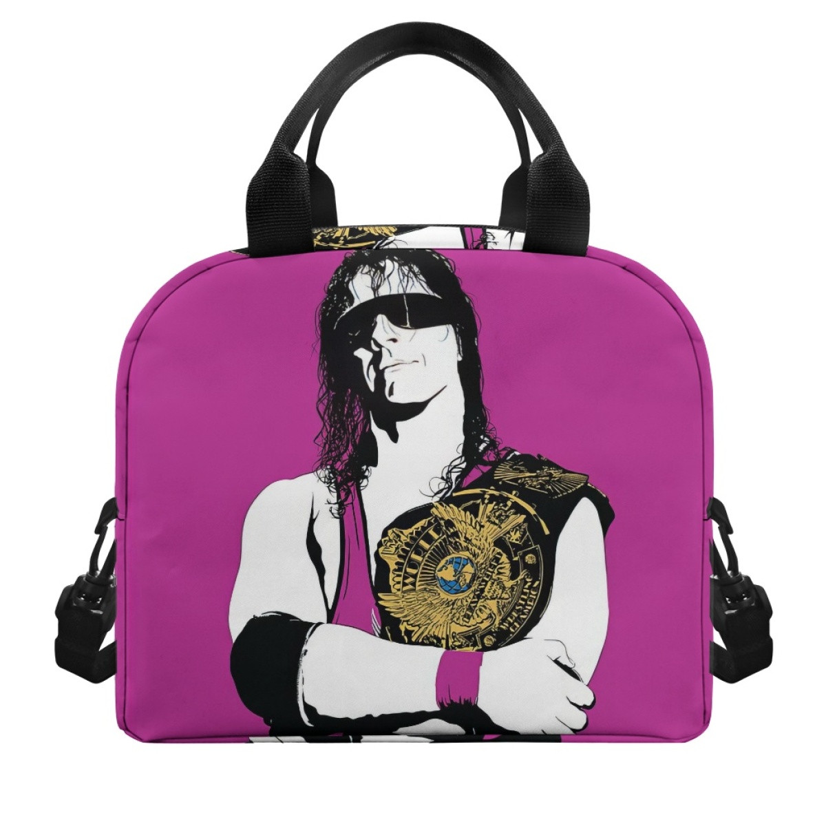 WWE Bret Hart Lunch Box - Bret Hart Championship Belt Character Art