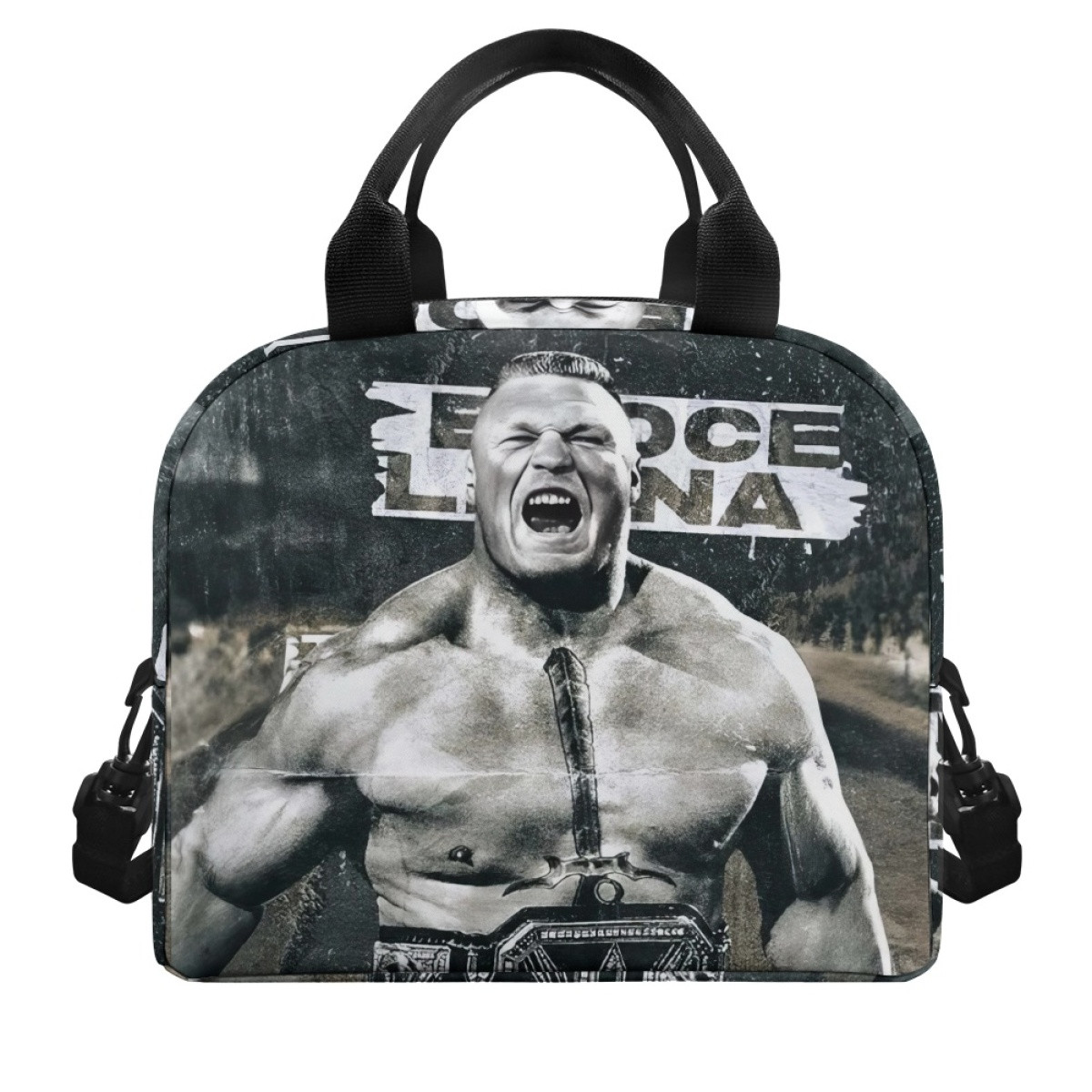 WWE Brock Lesnar Lunch Box - Brock Lesnar Grayscale Championship Belt