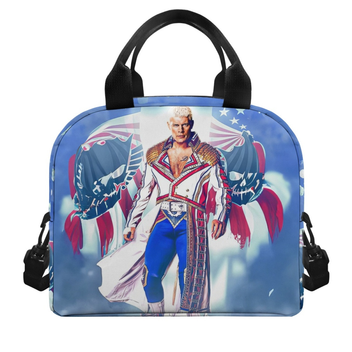 WWE Cody Rhodes Lunch Box - Cody Rhodes Portrait Flag Logo