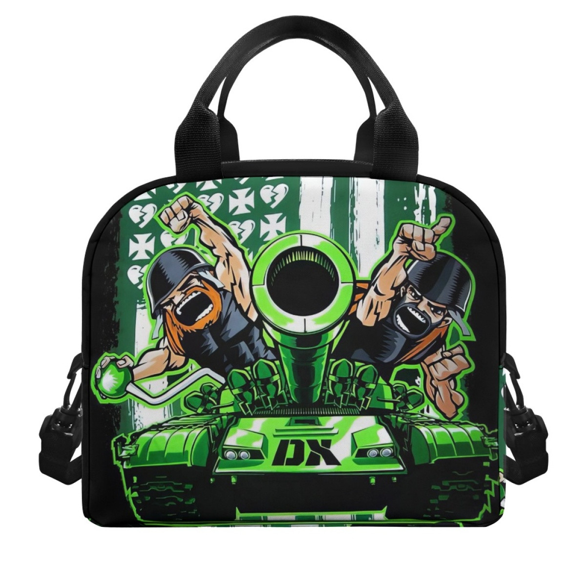 WWE Lunch Box - WWE DX Army Cartoon Art On Black Background
