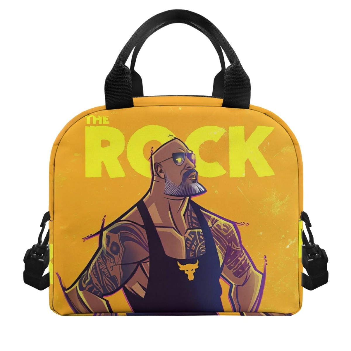 WWE The Rock Lunch Box - The Rock Side Portrait Cartoon Art