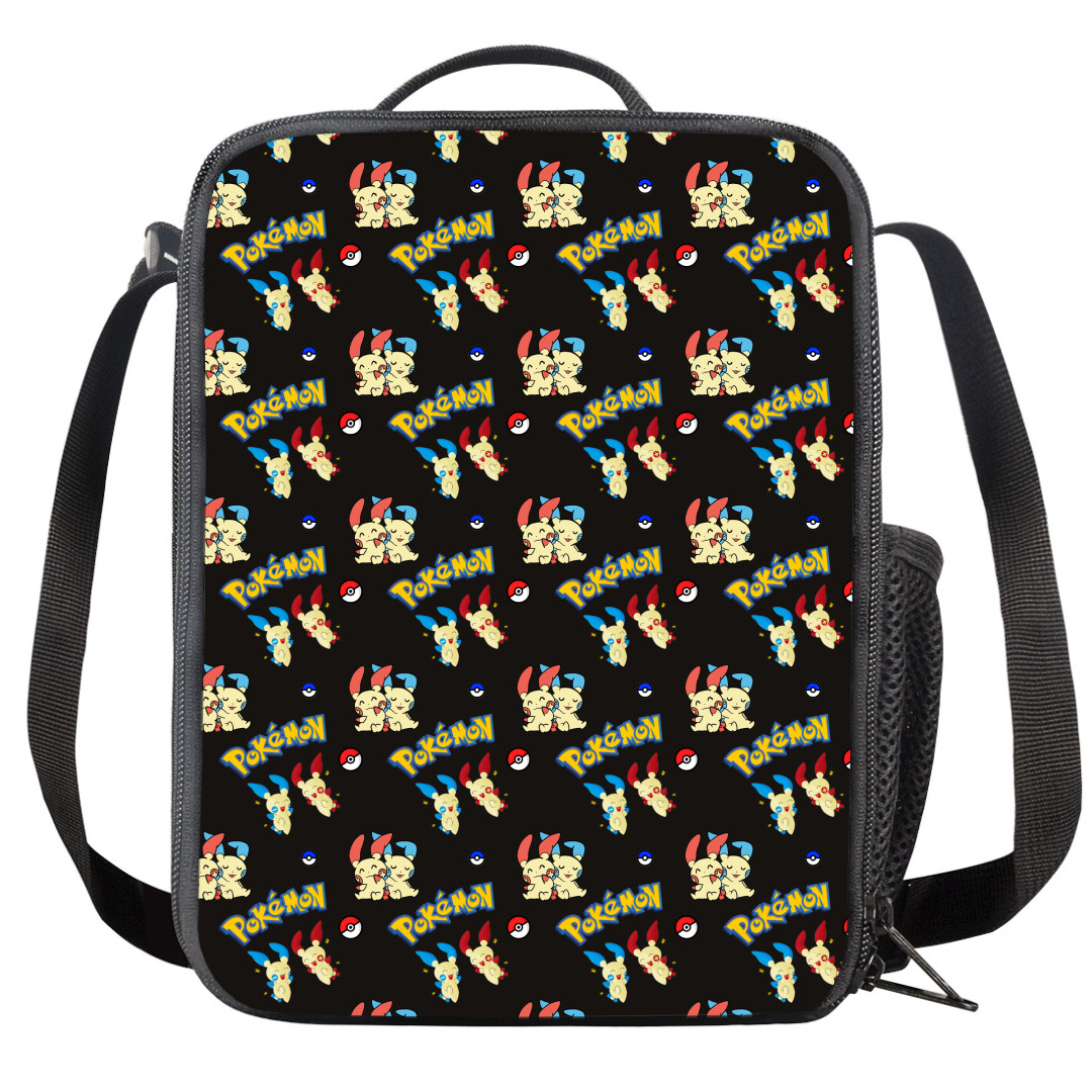 Pokemon Insulated Soft Lunch Box Lunchbox For School - Plusle Minun Happy Gathering Cartoon Art Series