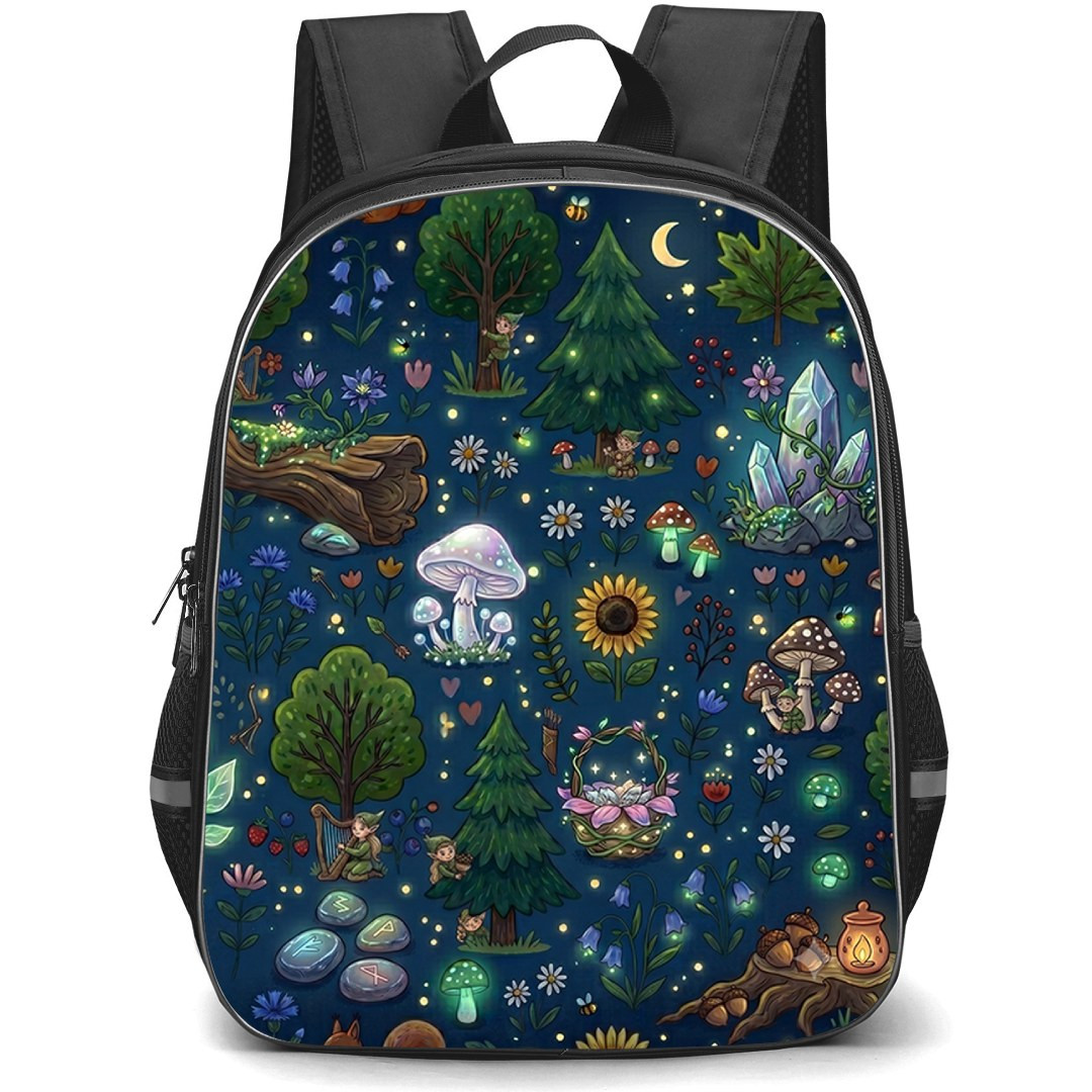 Night Forest Animals Backpack School Bag - Studentpack Black